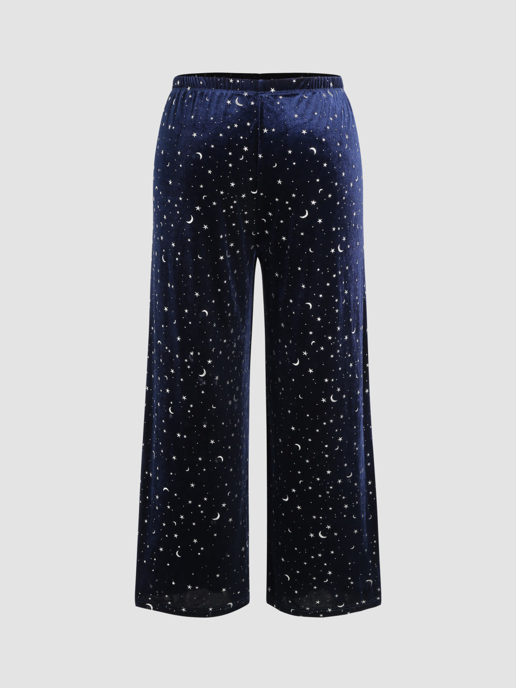  Samt Hohe Taille Mond & Stern Lounge Hosen Kurve & Plus