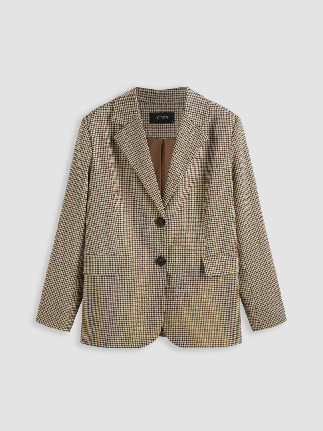 Collar Check Button Blazer