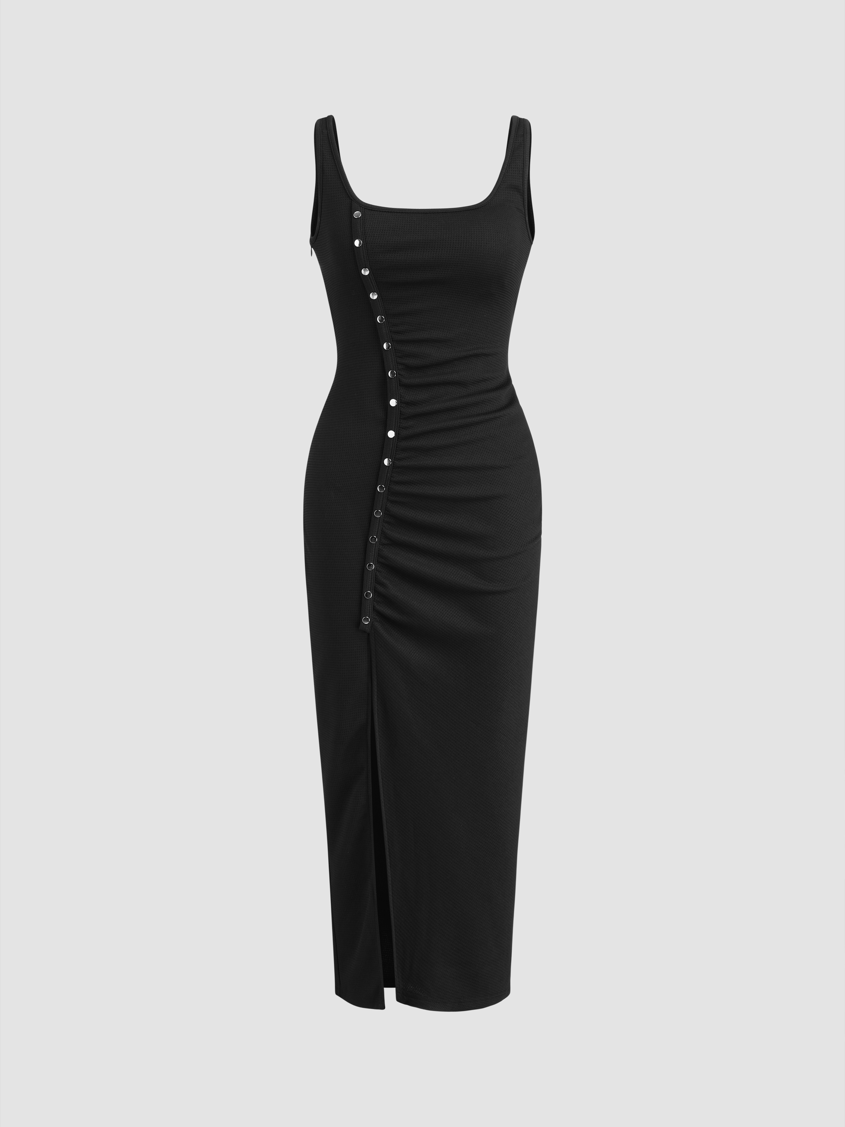 Halftone Wiggle Dot Maxi Knit Column Dress