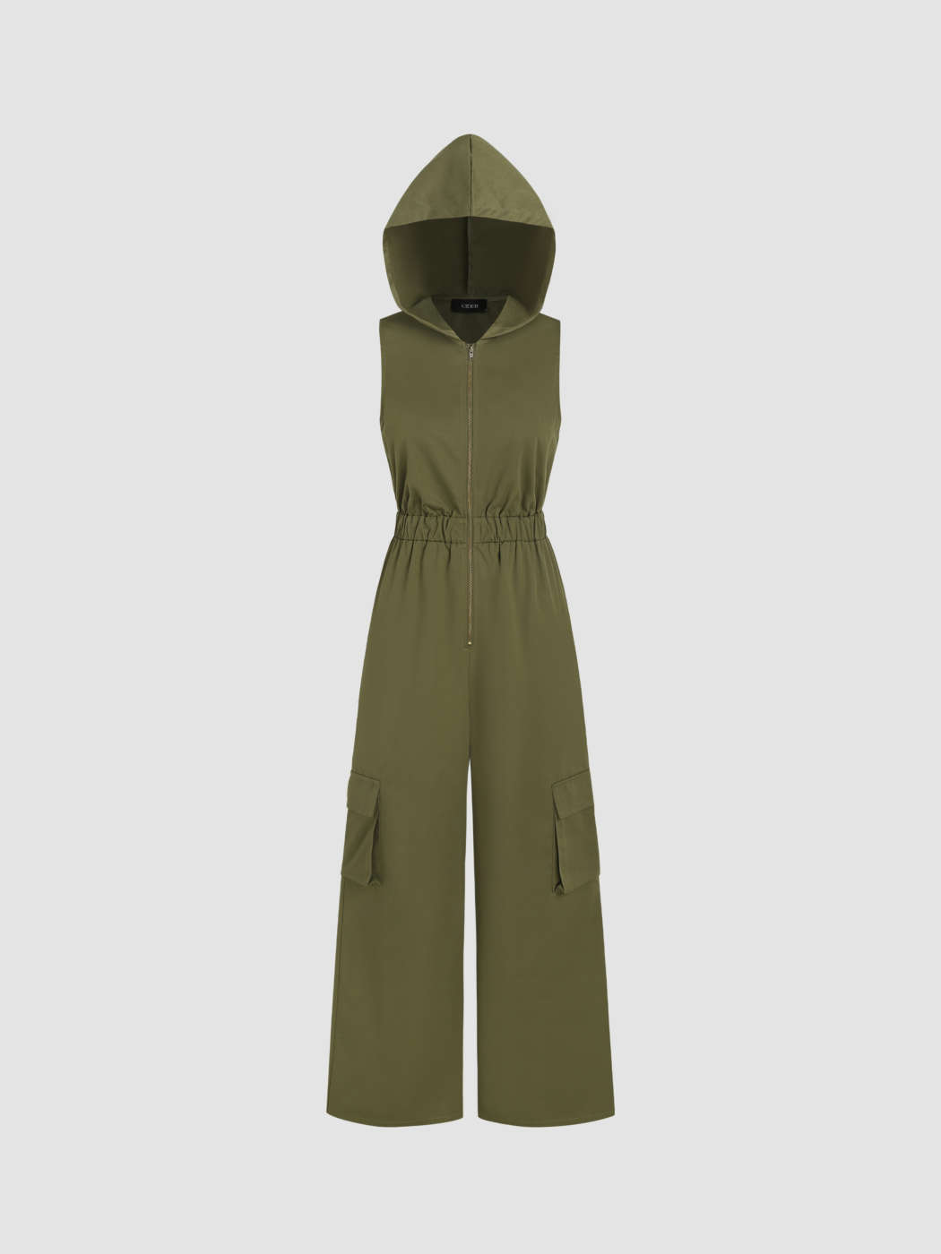 Woven Woven Hooded Cargo Elastic Waist Jumpsuit For School Daily