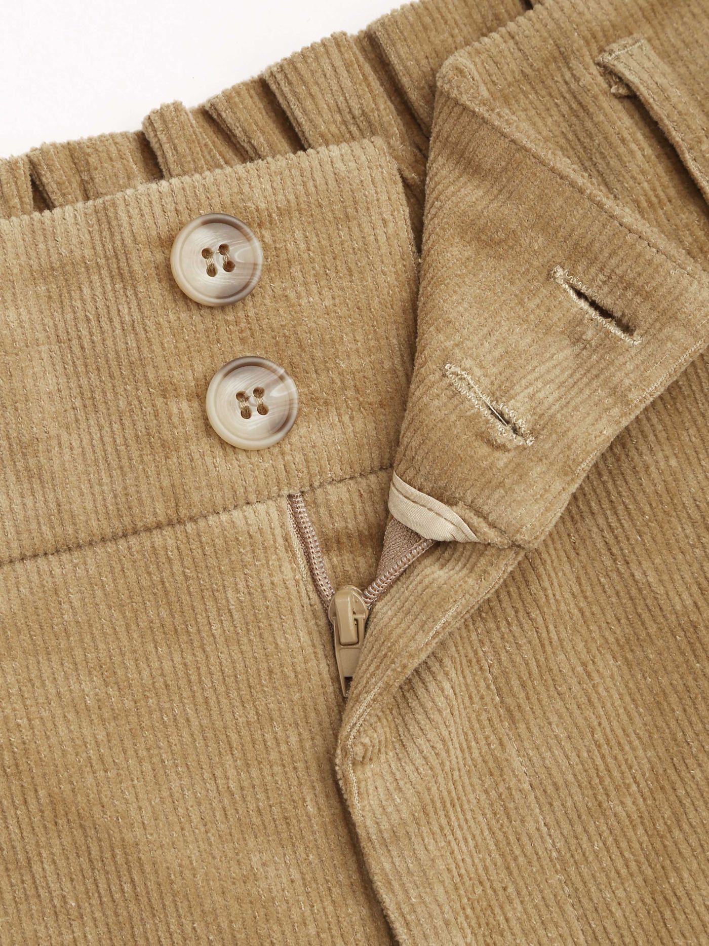 Corduroy High Waist Solid Pleated Bermuda Shorts Curve & Plus