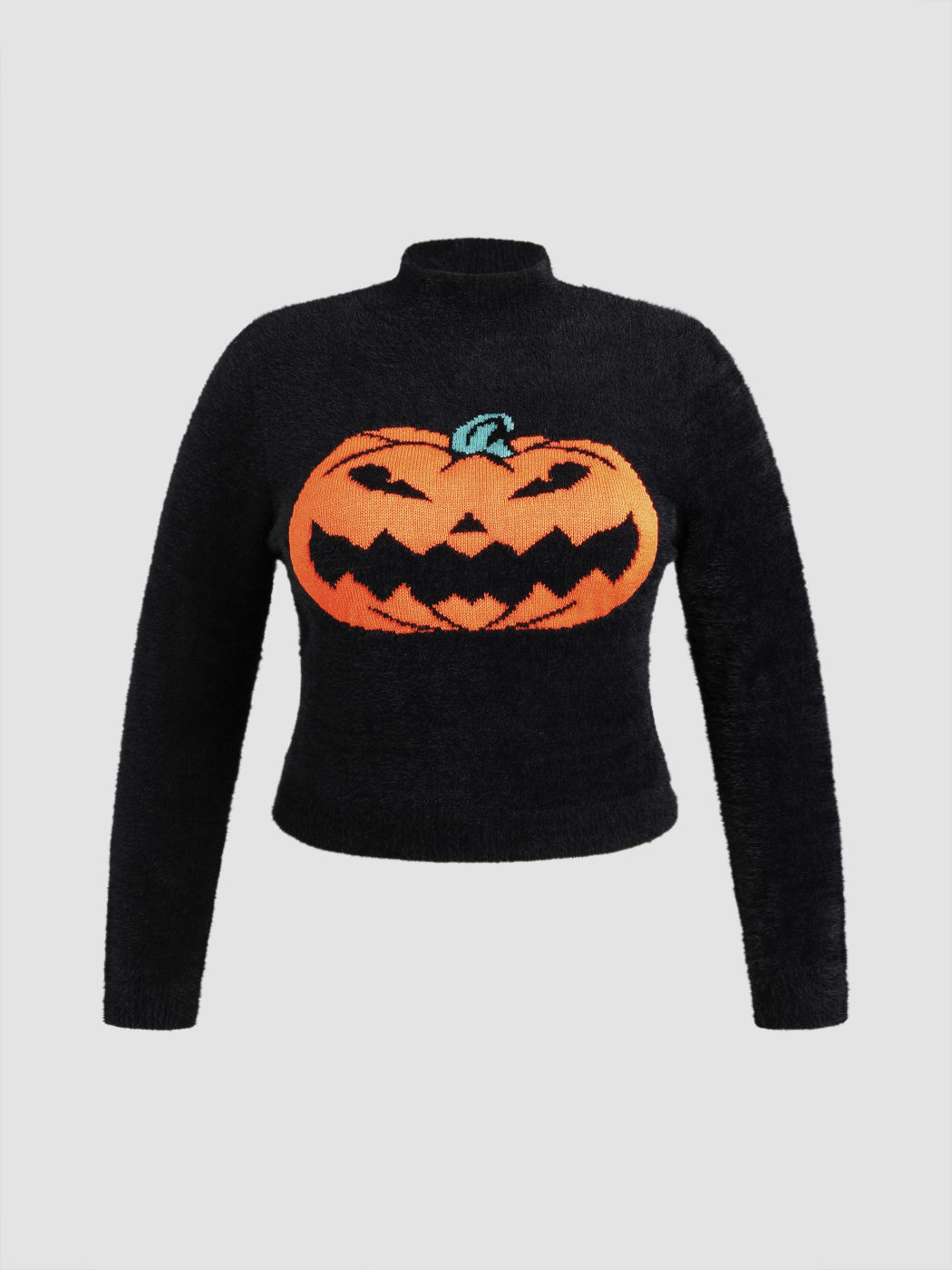 Lantern Pattern Knitted Long Sleeve Top Curve & Plus