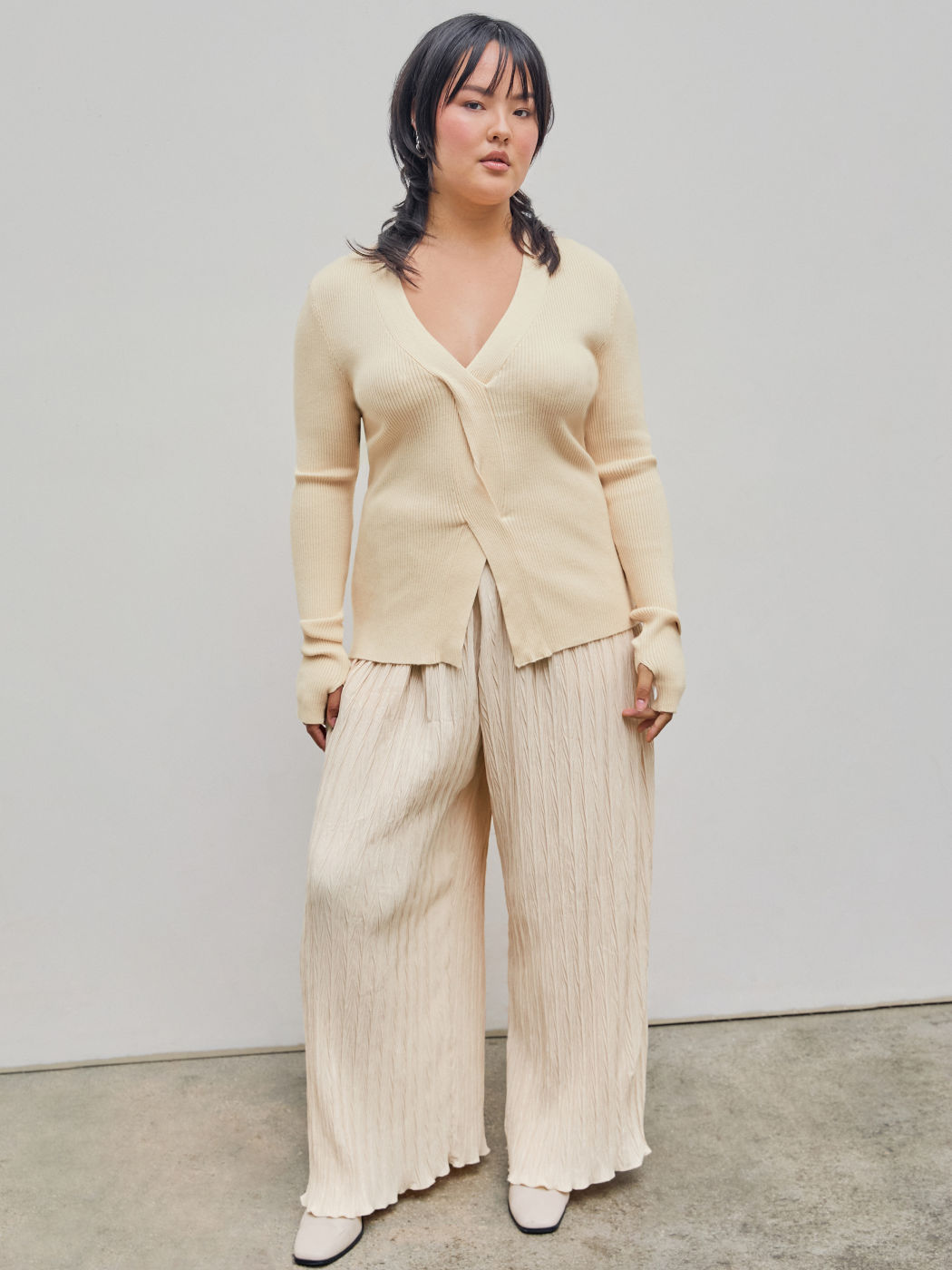 Time For Coffee Knitted Long Sleeve Top Curve & Plus