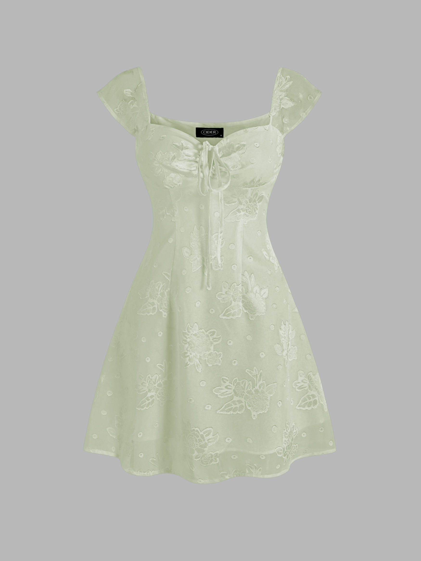 Western Outfits Chiffon Floral Jacquard Mini Dress For Date