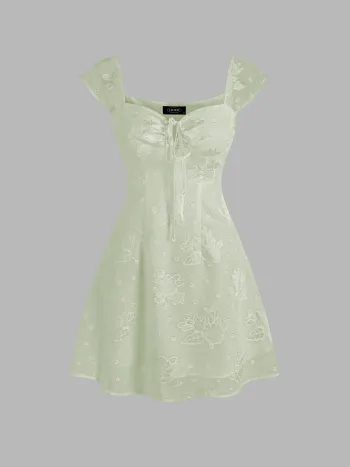 Floral Jacquard Mini Dress