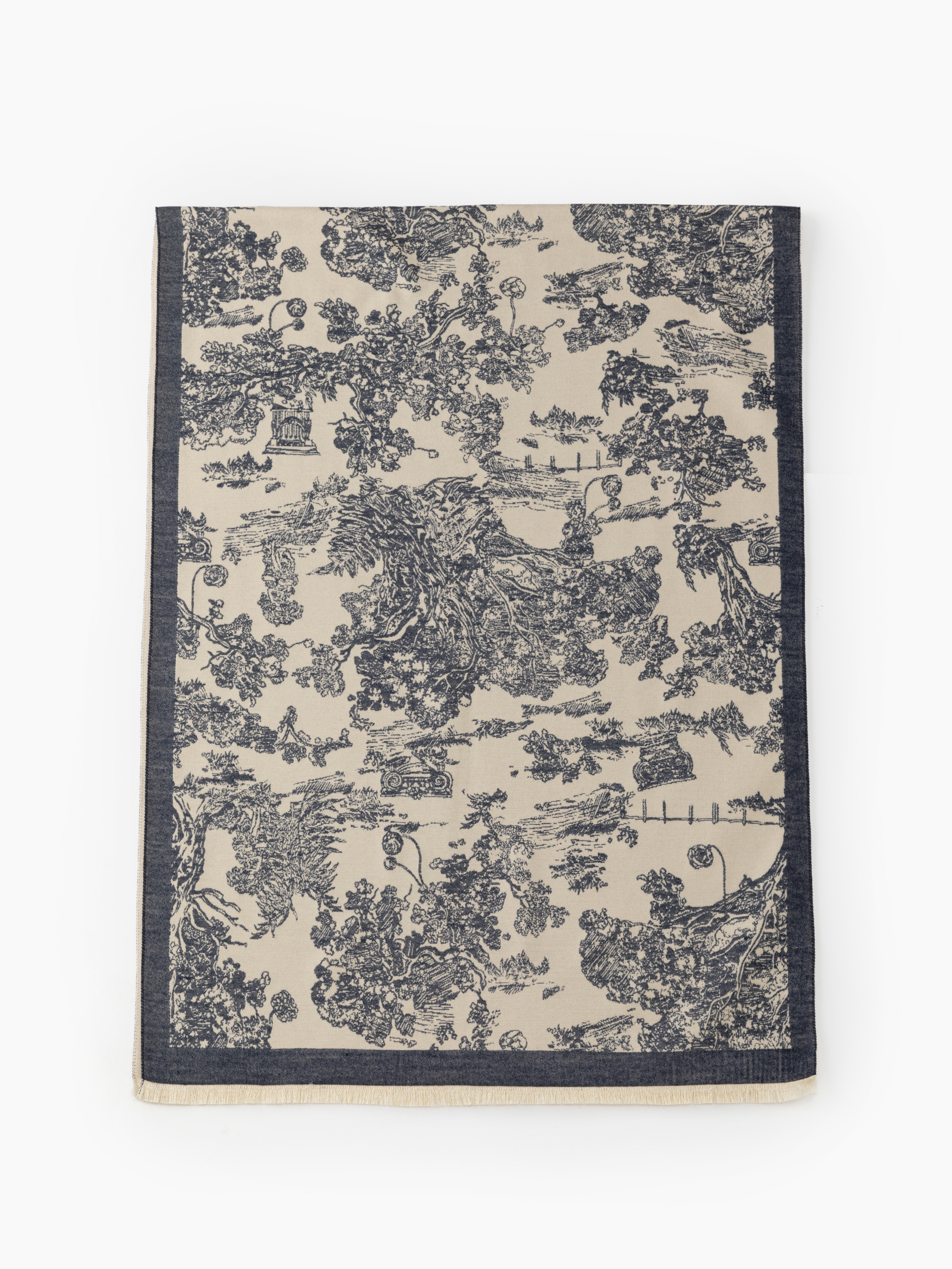 Toile de Jouy Landscape Print Scarf - Cider