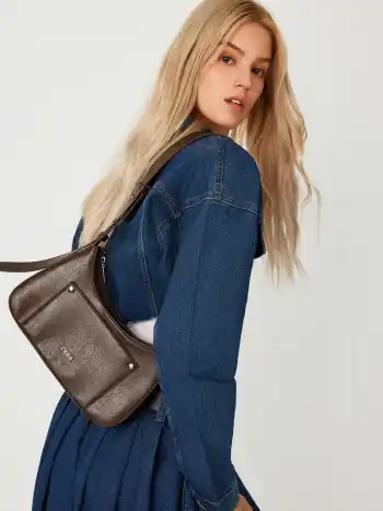 Faux Leather Shoulder Bag