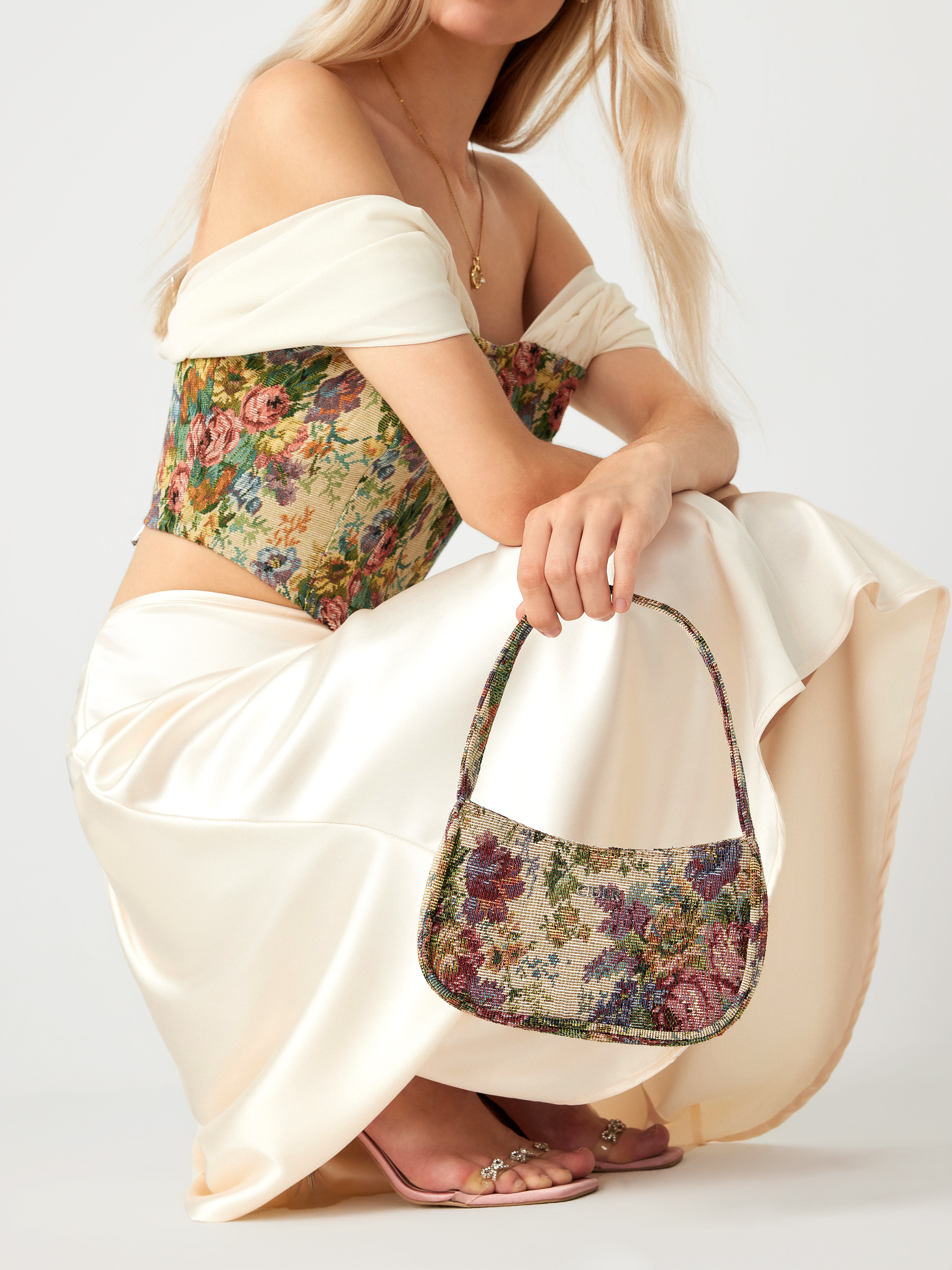 美品　完売　louren flower jacquard clutch bag 3D flower clutch bag - Signature Collection – Hudson Blu Designs