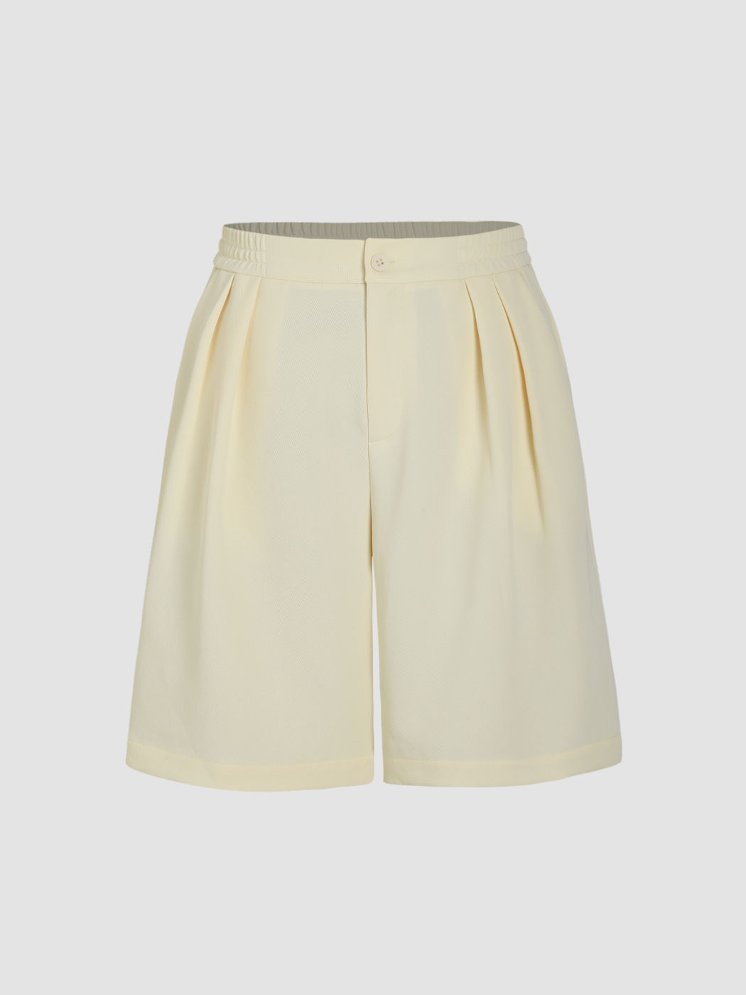 High Waist Solid Pleated Pocket Bermuda Shorts Curve & Plus