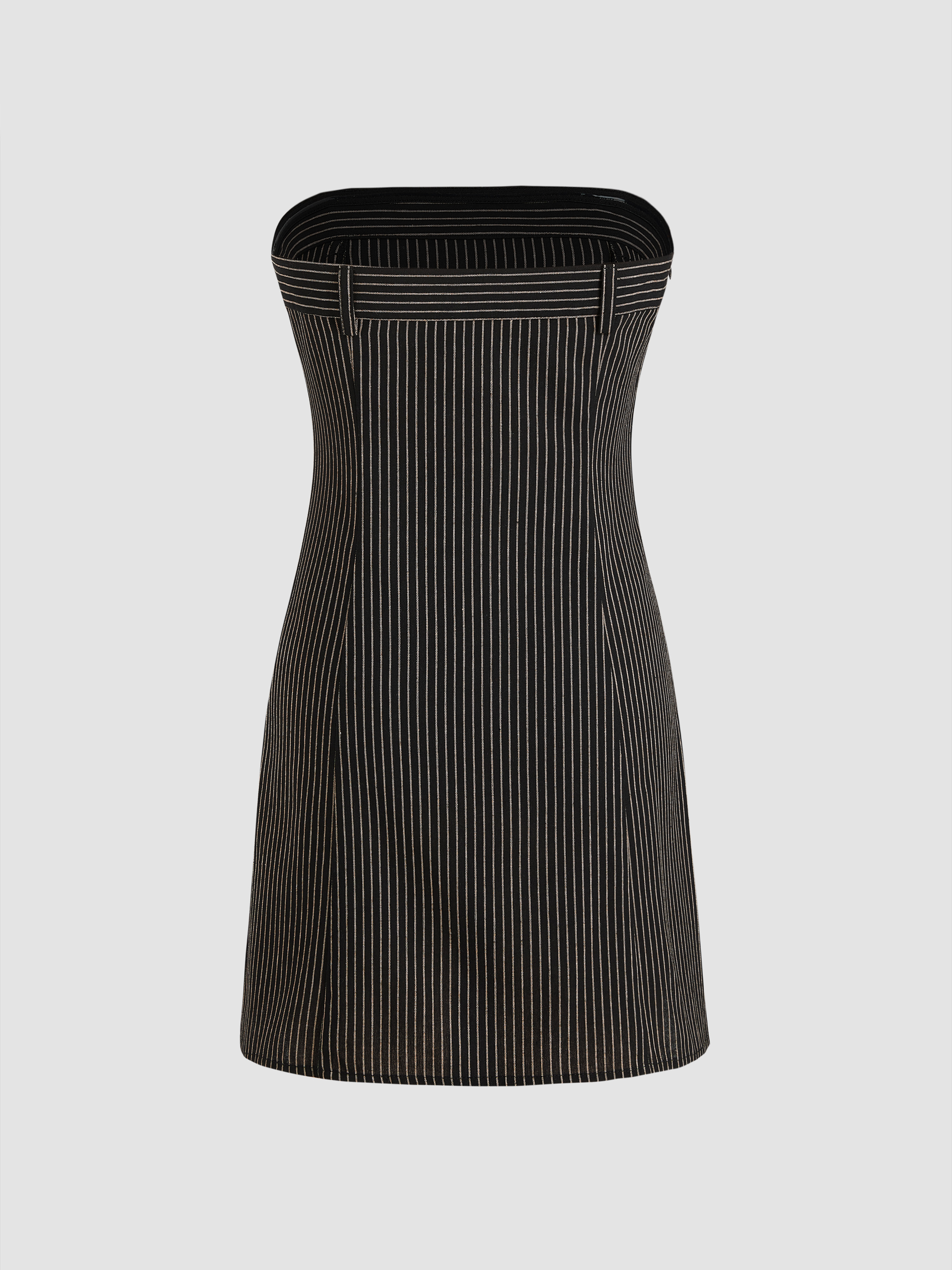 black and white striped tube dress Stripe 43.5 length SHEIN BASICS Strapless Striped Women's