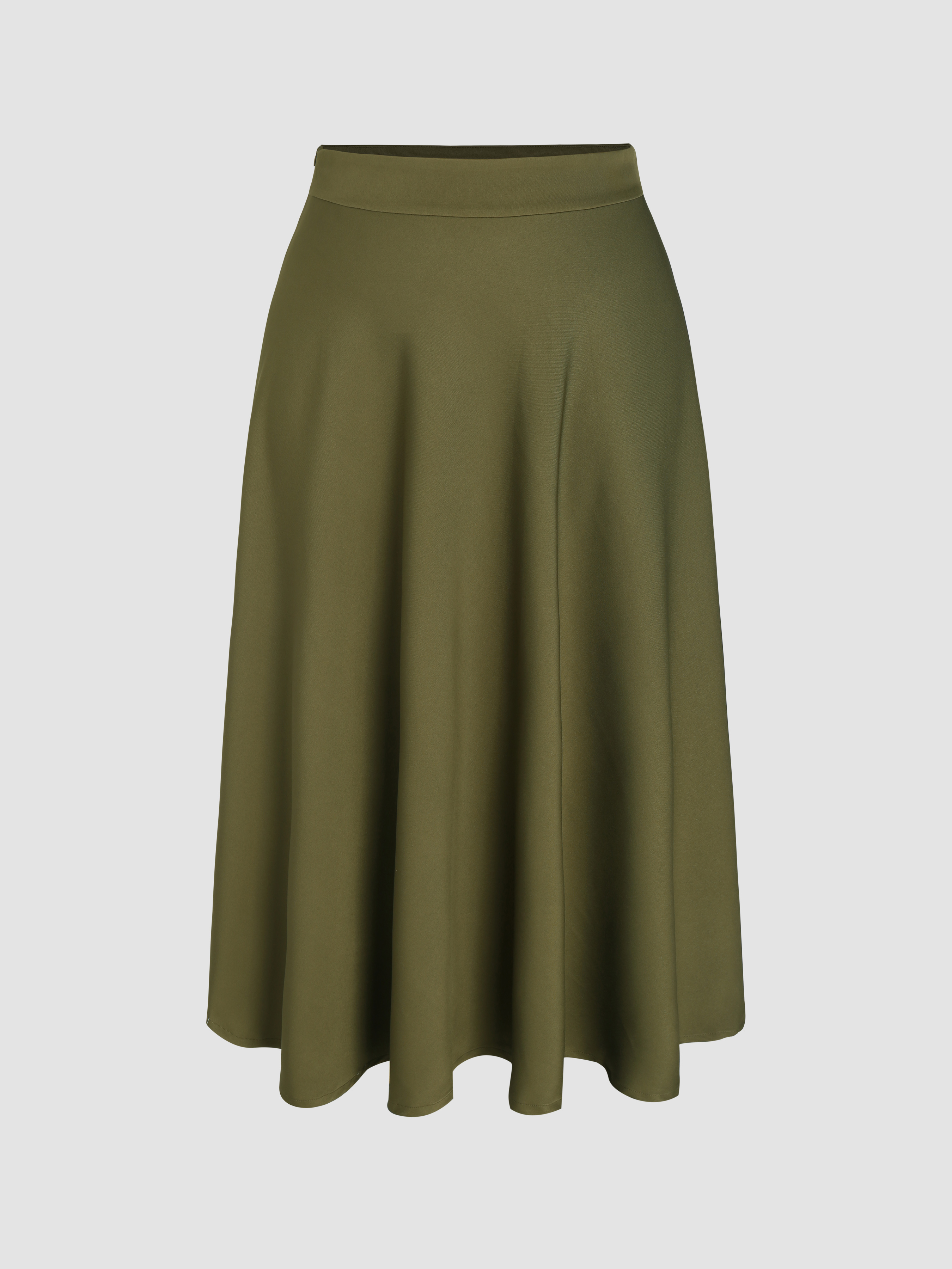 CIDER Solid Elastic Waist Ruffle Hem Tiered Midi Skirt - Oversized Comfort, Pull-On Style, Perfect For Casual & Vacation Wear - View #7