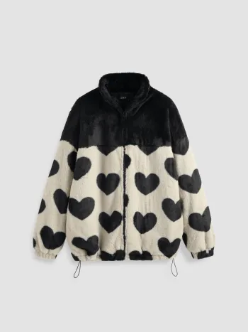 Reißverschluss Herz Fleece Jacken