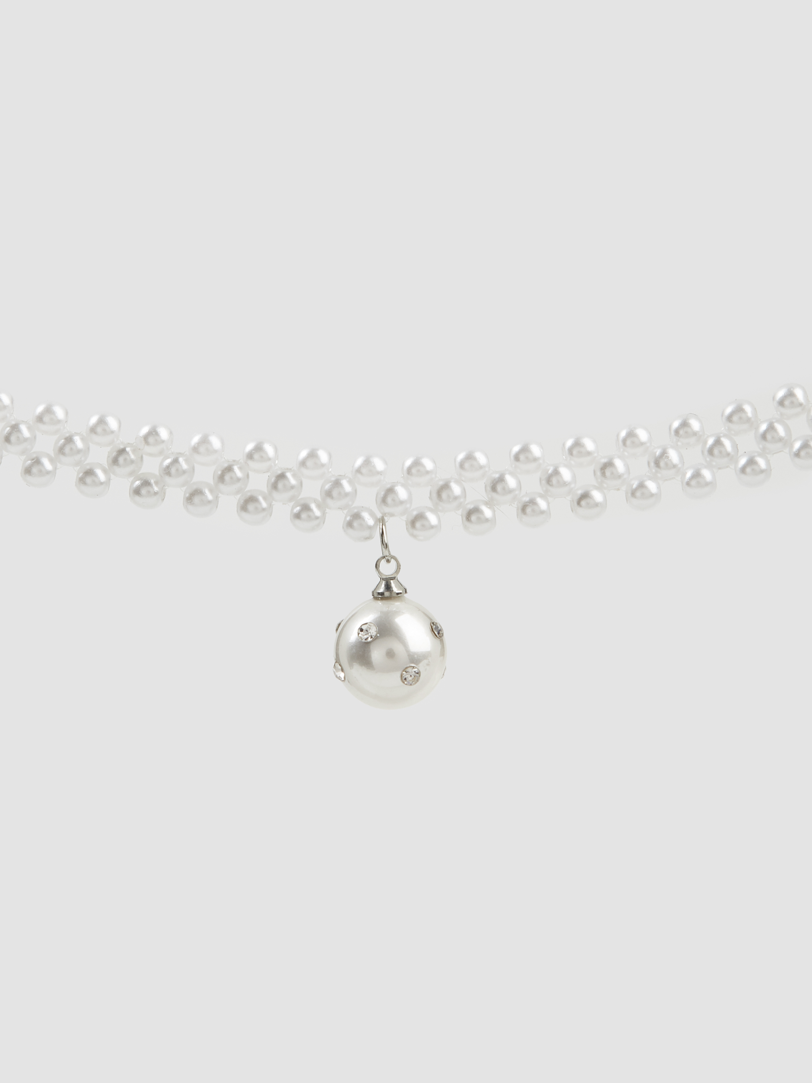 Faux Pearl Pendant Necklace Cider