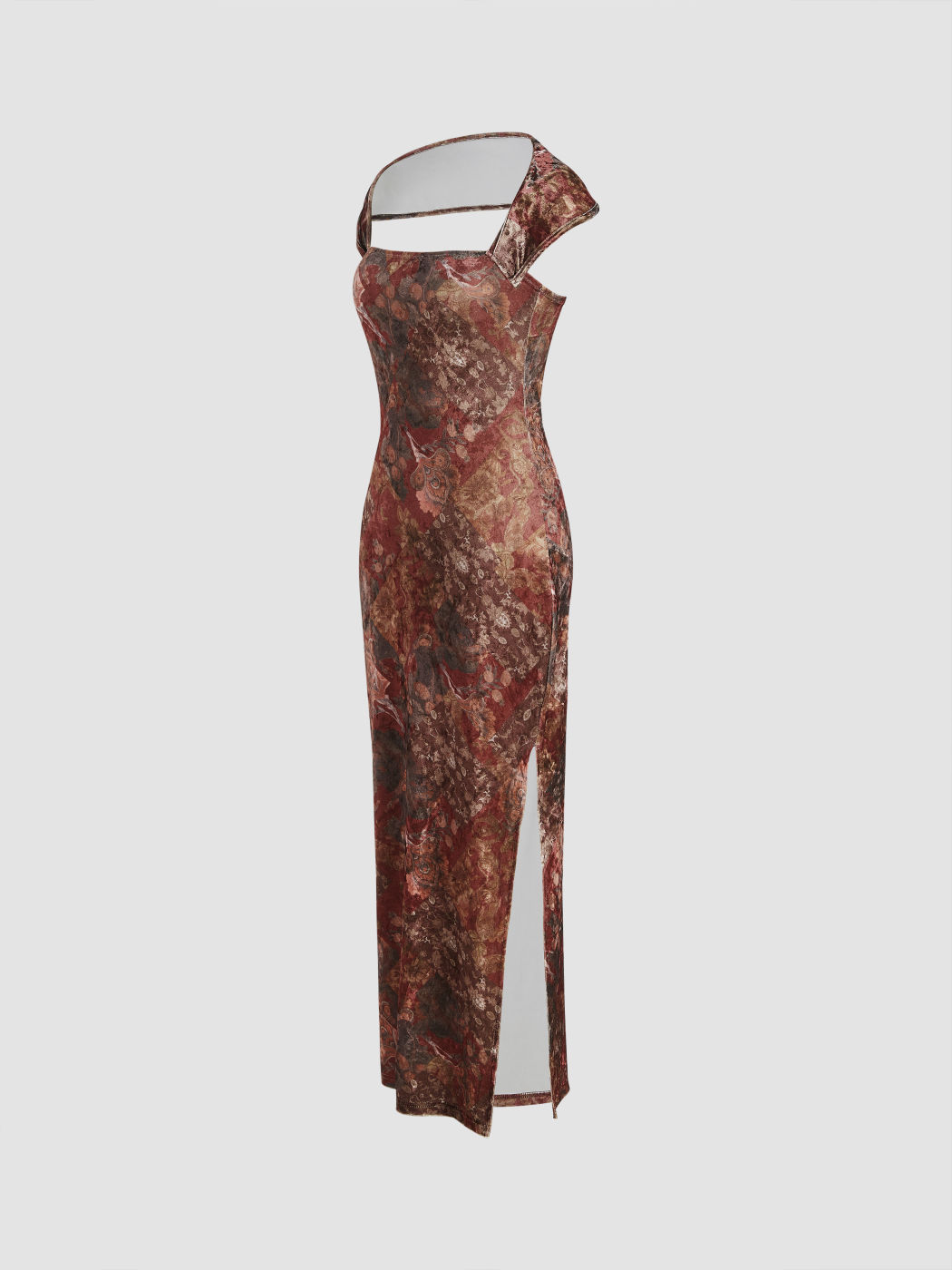 Square Neck Velvet Maxi Dress Navy