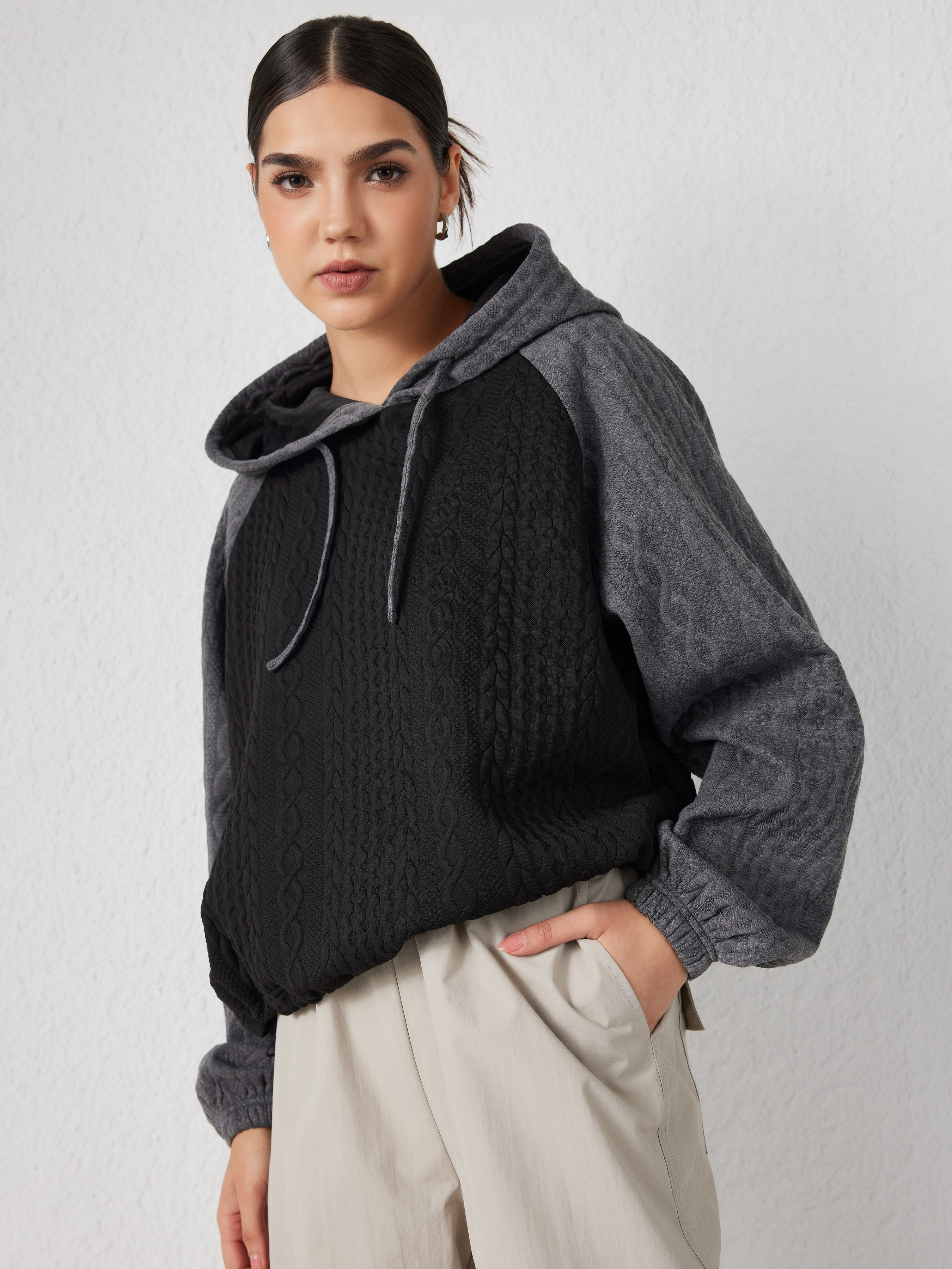 Chain drawstring clearance hoodie