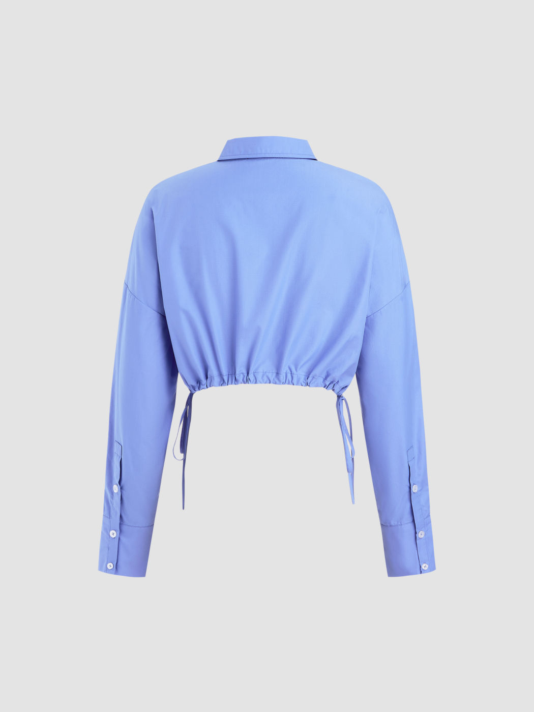 Collar Solid Button Long Sleeve Blouse - Cider