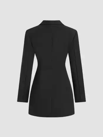 Collar Solid Button Mini Dress