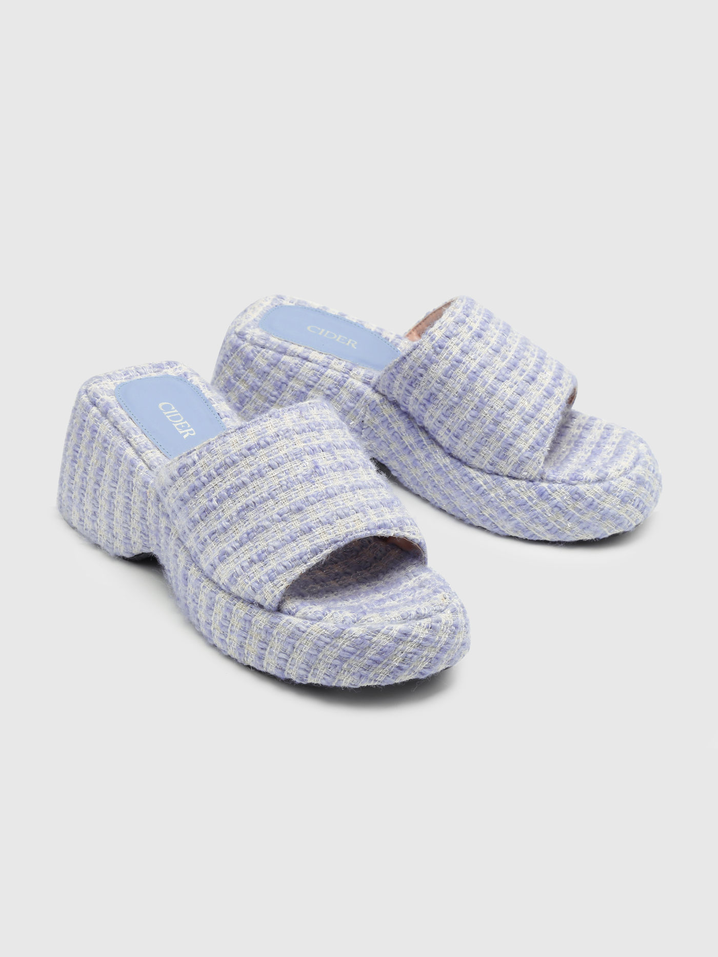  Stoff Chunky Rund Zehen Sandalen
