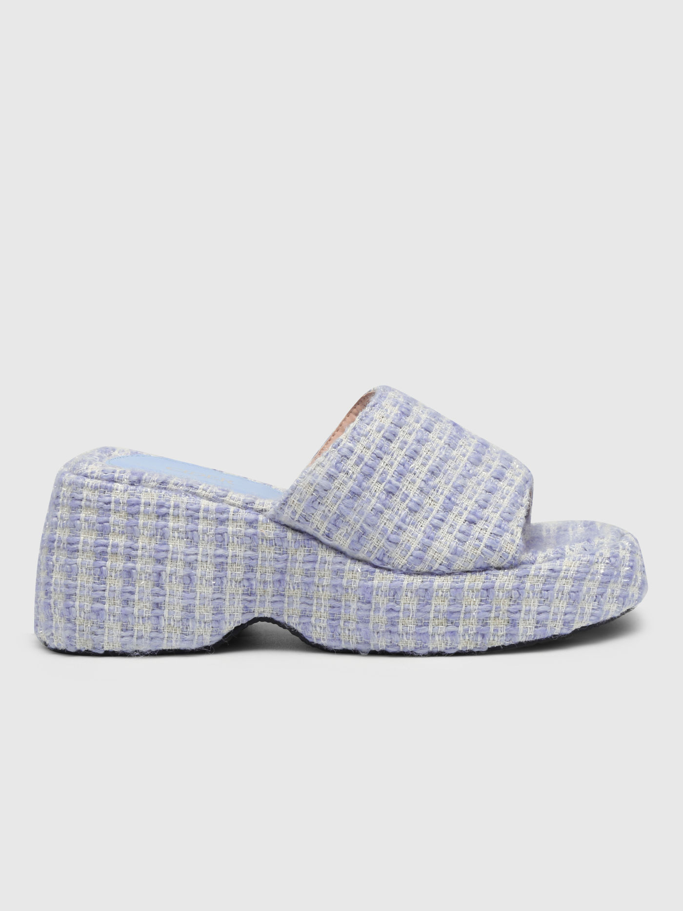  Stoff Chunky Rund Zehen Sandalen