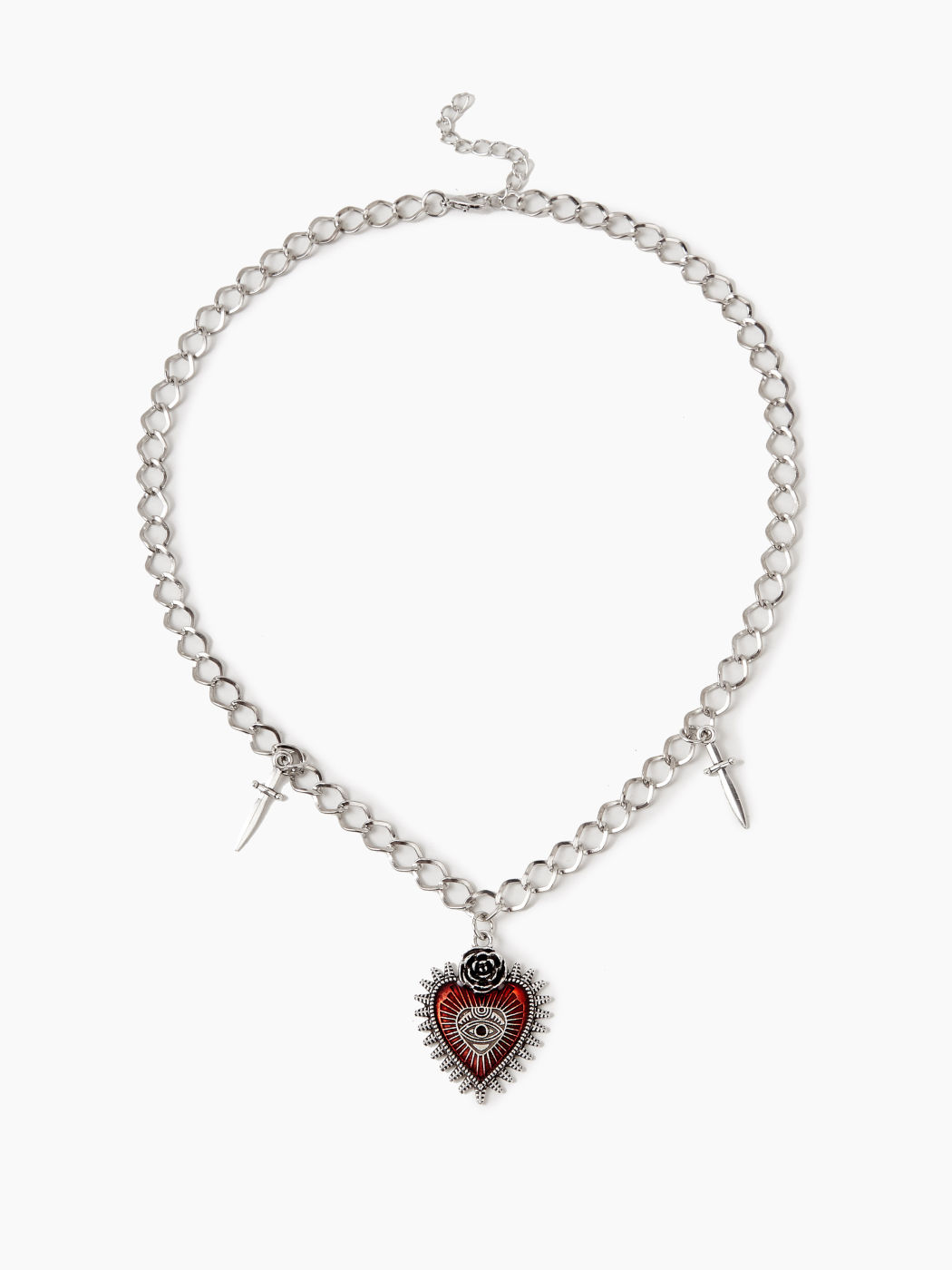Gothic Style Heart Shaped Pendant Necklace