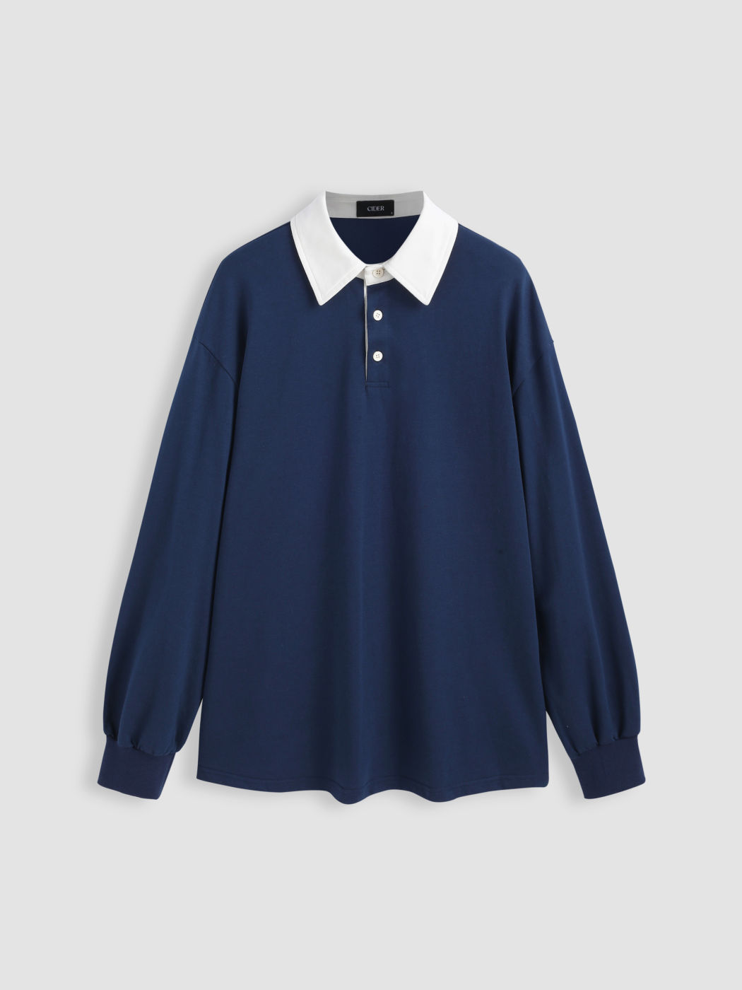  Polo-Knopf Langarm Sweatshirt