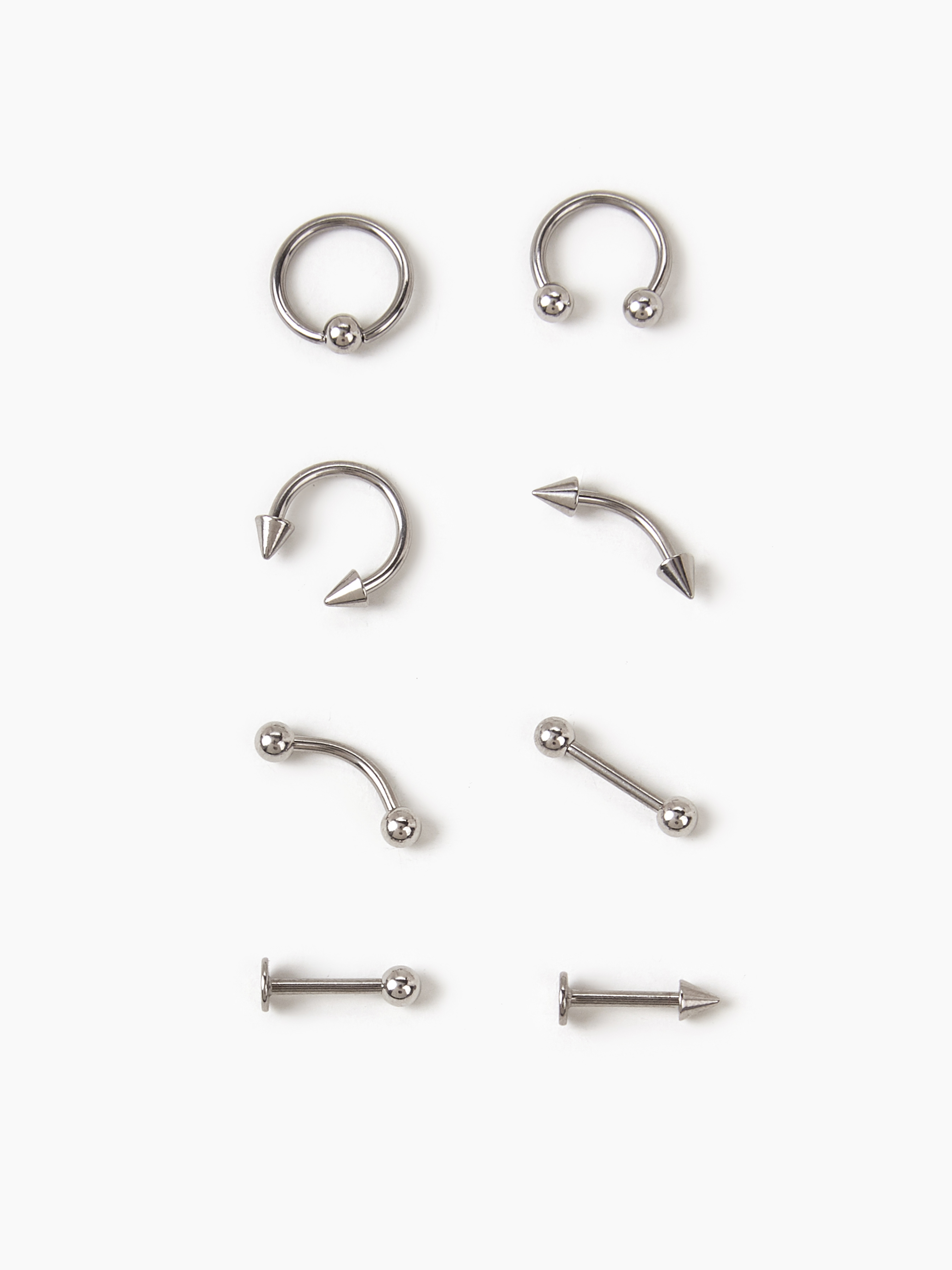 Silver 3 Piece Plain, Ball & Fancy Nose Ring Set | Goldmark (AU)