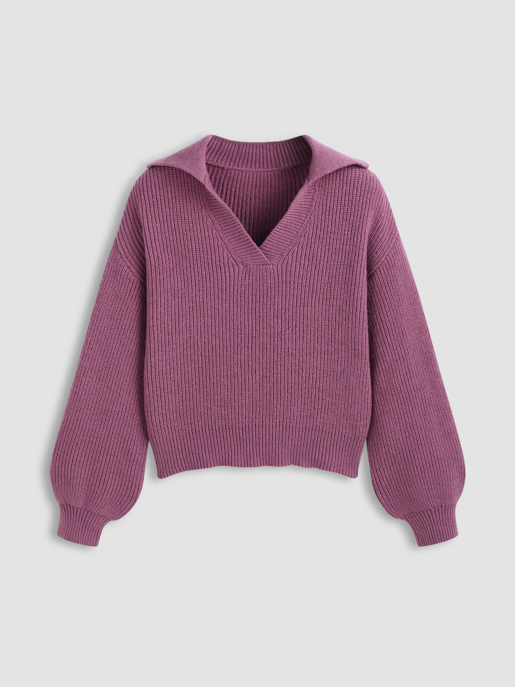 Polo Knitted Long Sleeve Top Curve & Plus
