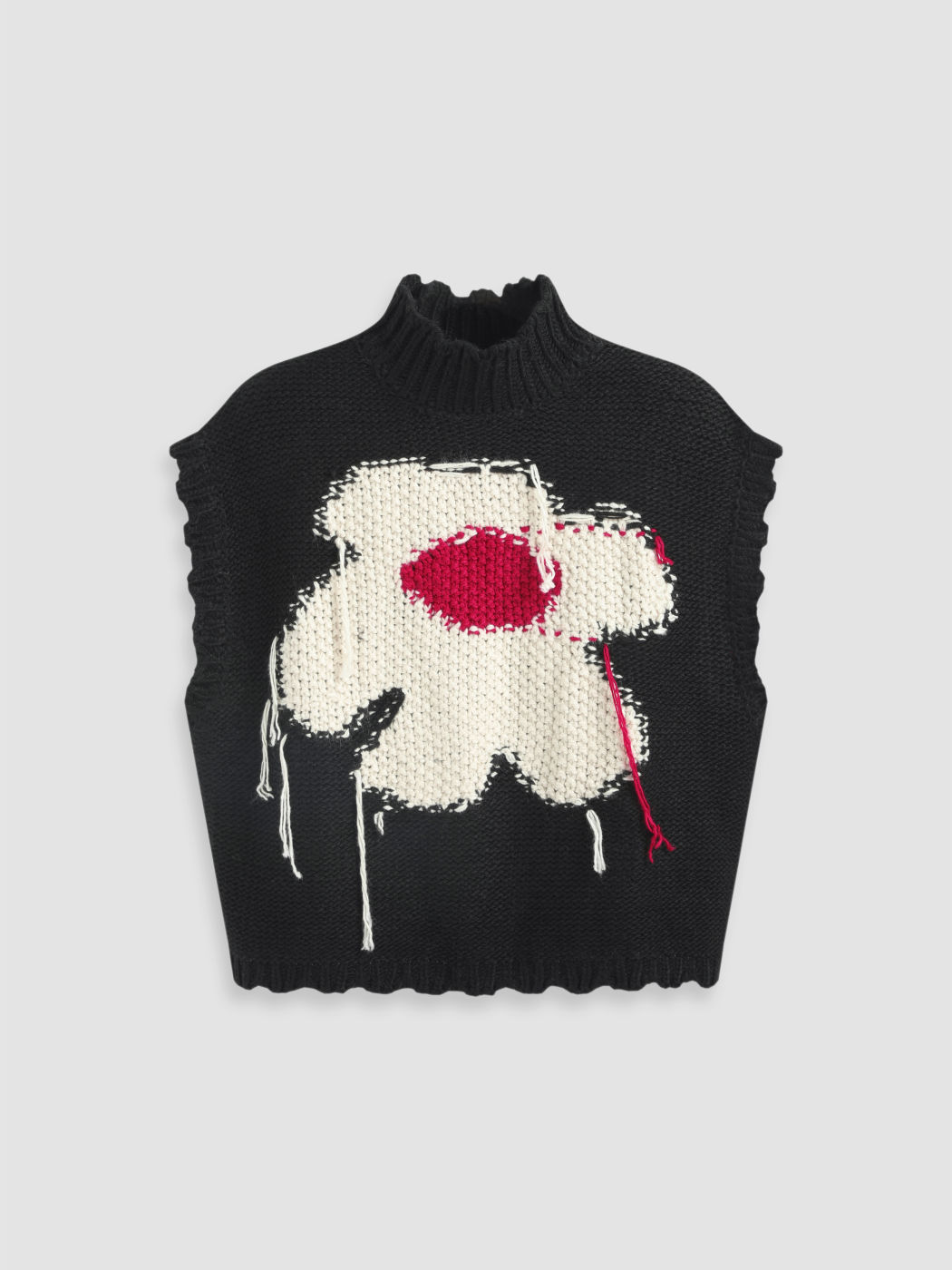  Hochhalsiges Blumen Strickweste Kurve & Plus