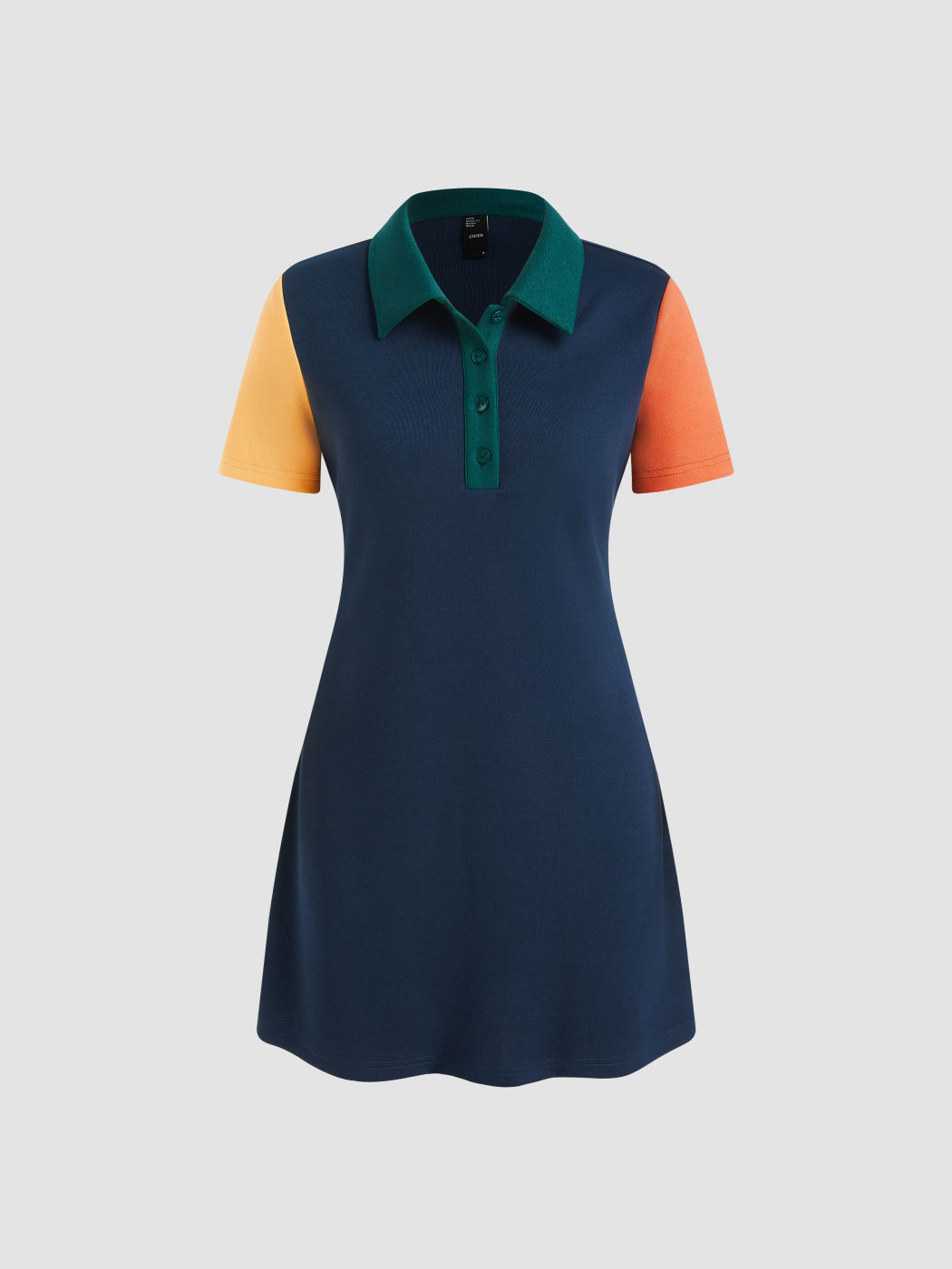  Kragen Kontrastierende Bindung Minikleid