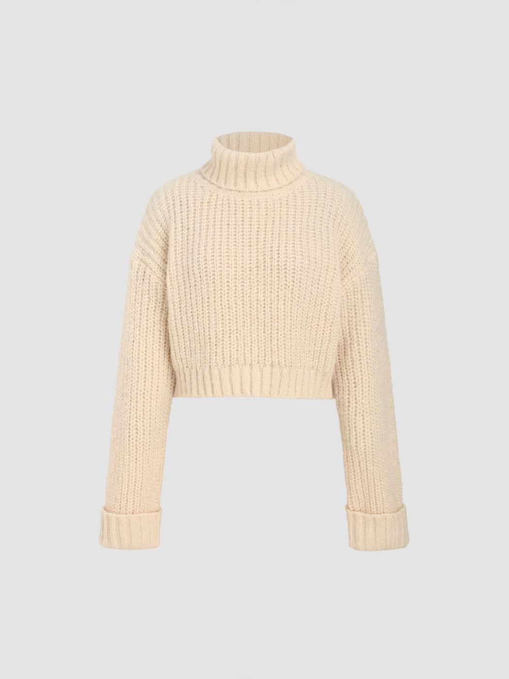 High Neckline Knitted Long Sleeve Top