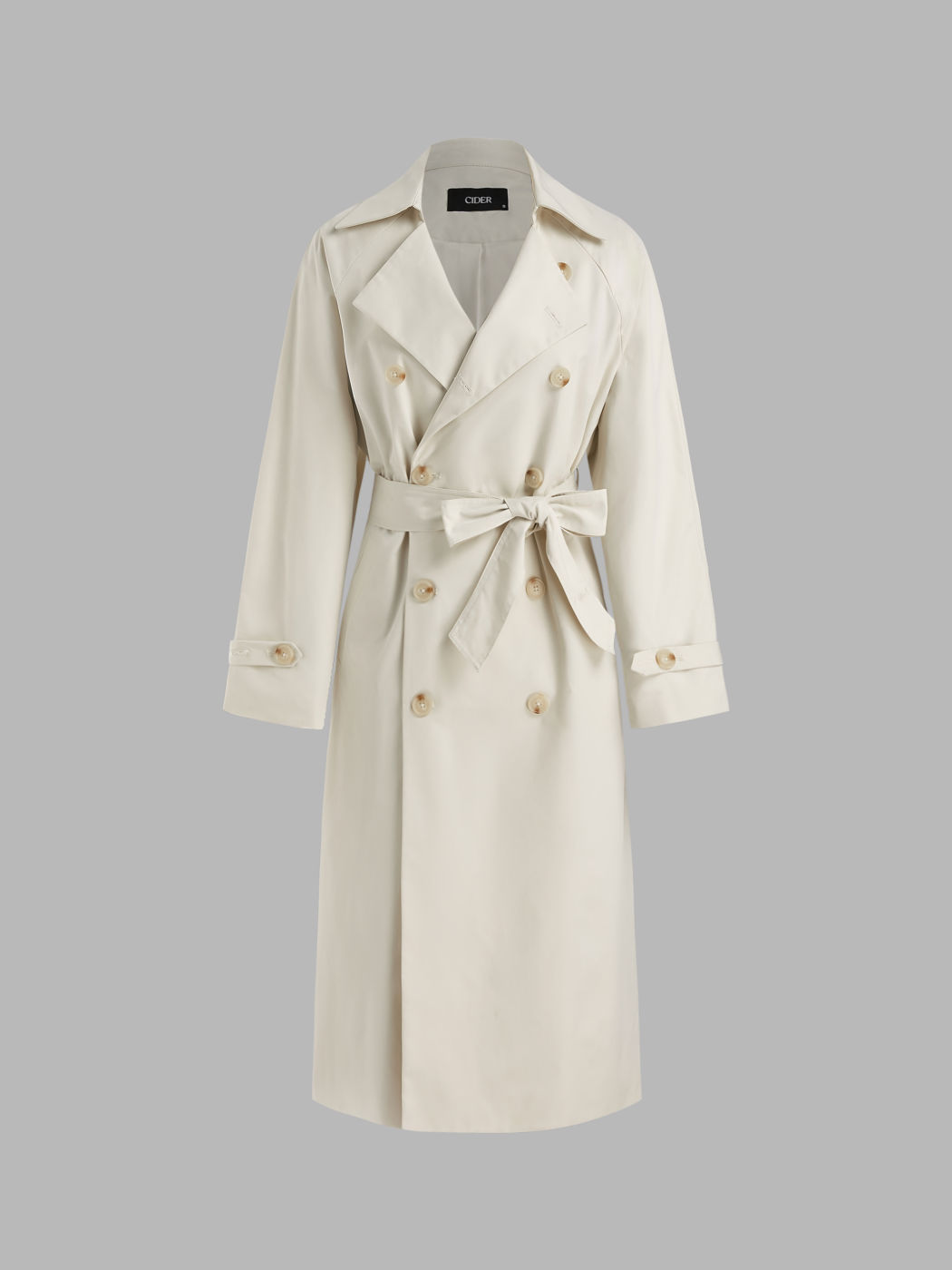 Kragen Einfarbiger Tasche Trenchcoat