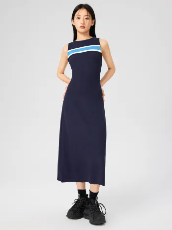 Rundhalsausschnitt Gestreiftes Tank Midikleid