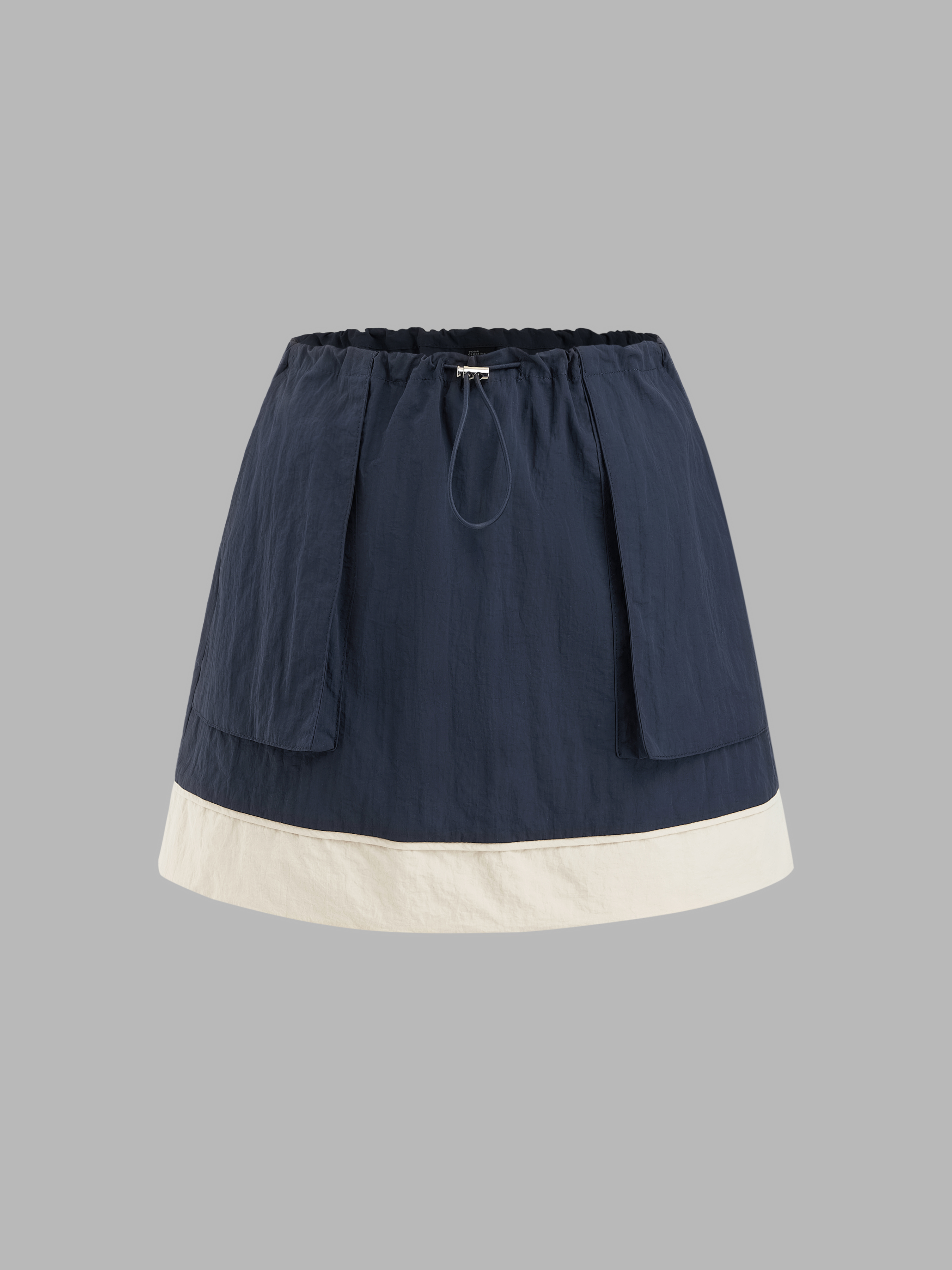 Mid Waist Drawstring Mini Skirt Cider