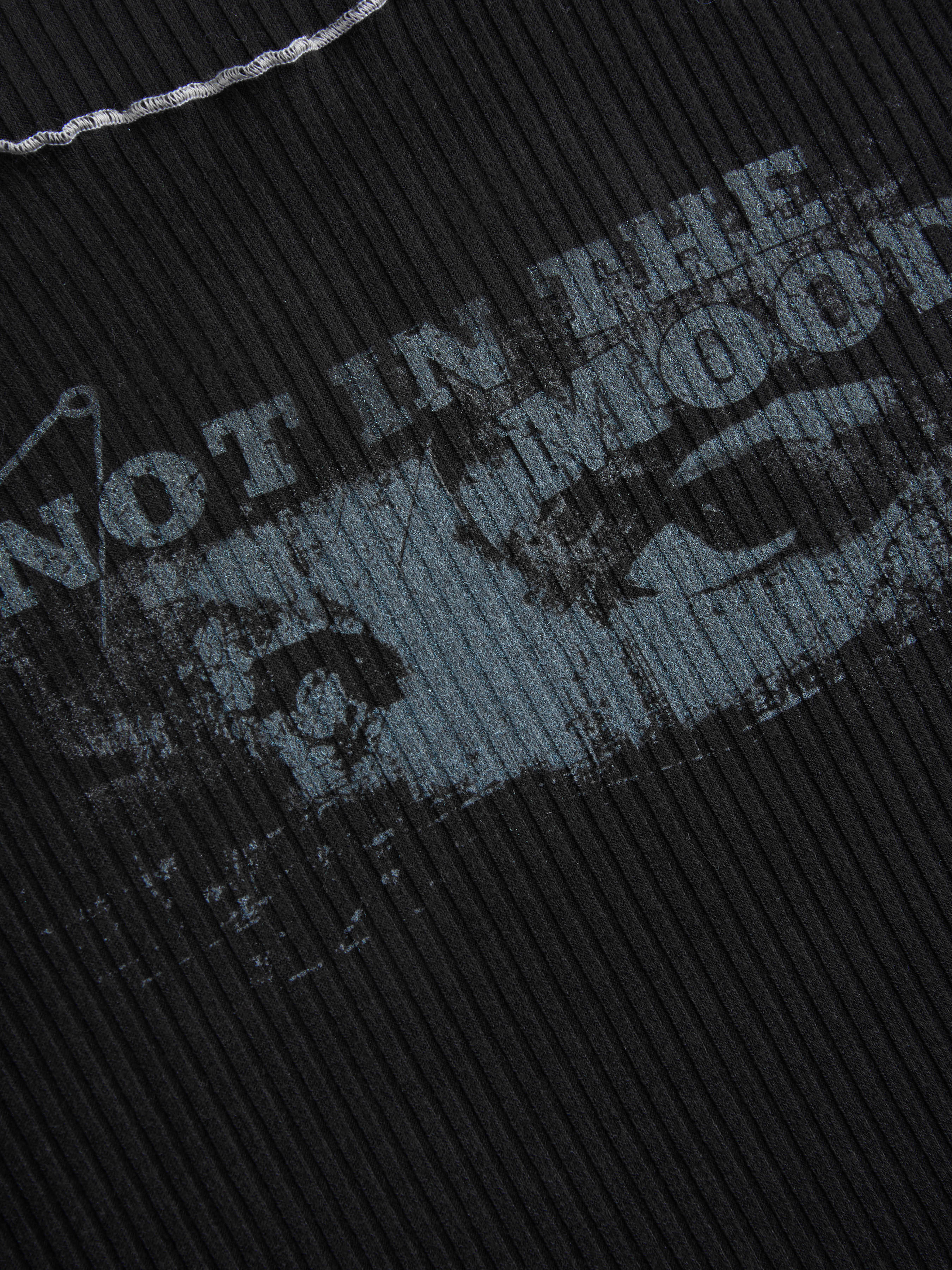 Knit Fabric NOT IN THE MOOD Graphic Long Sleeve Top