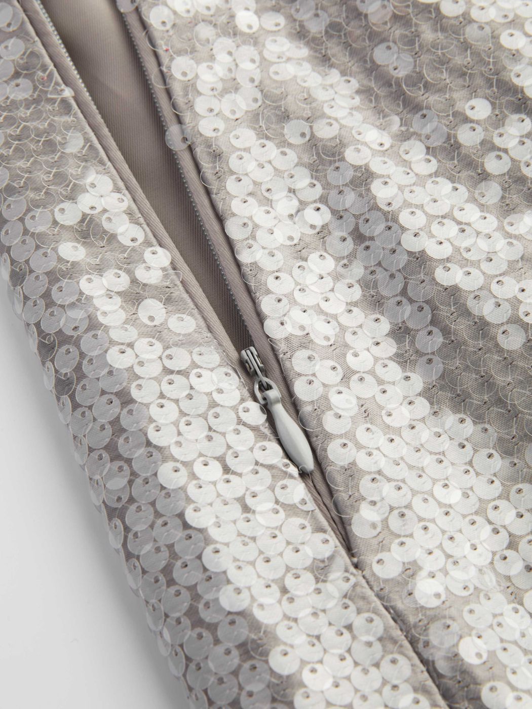 Jupe Maxi Sequin à Taille Moyenne avec Fente