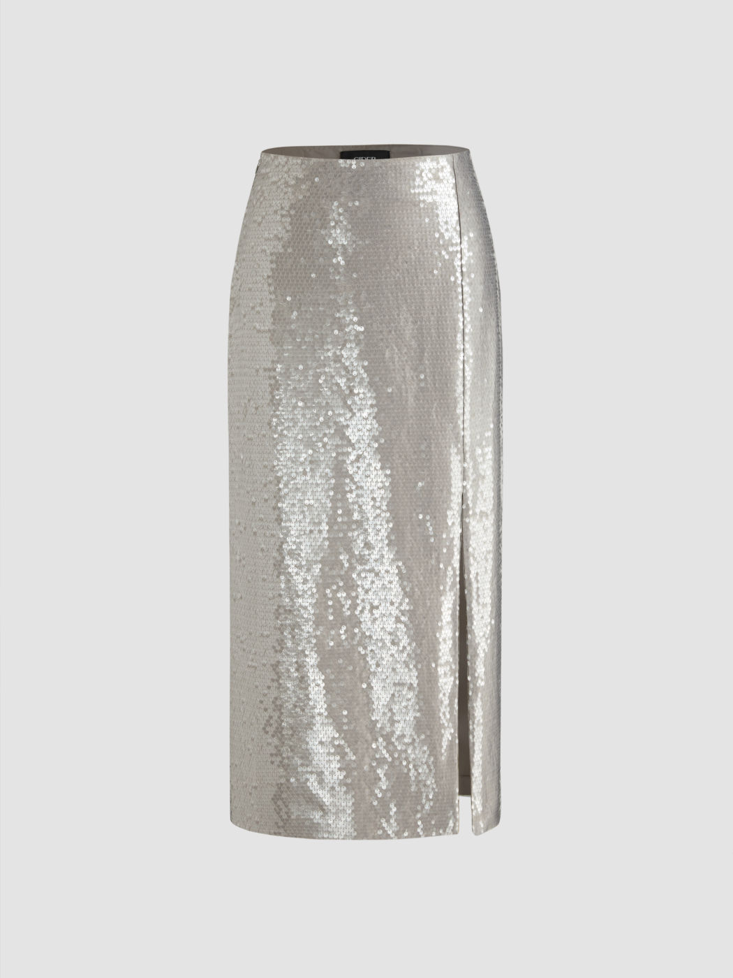 Jupe Maxi Sequin à Taille Moyenne avec Fente