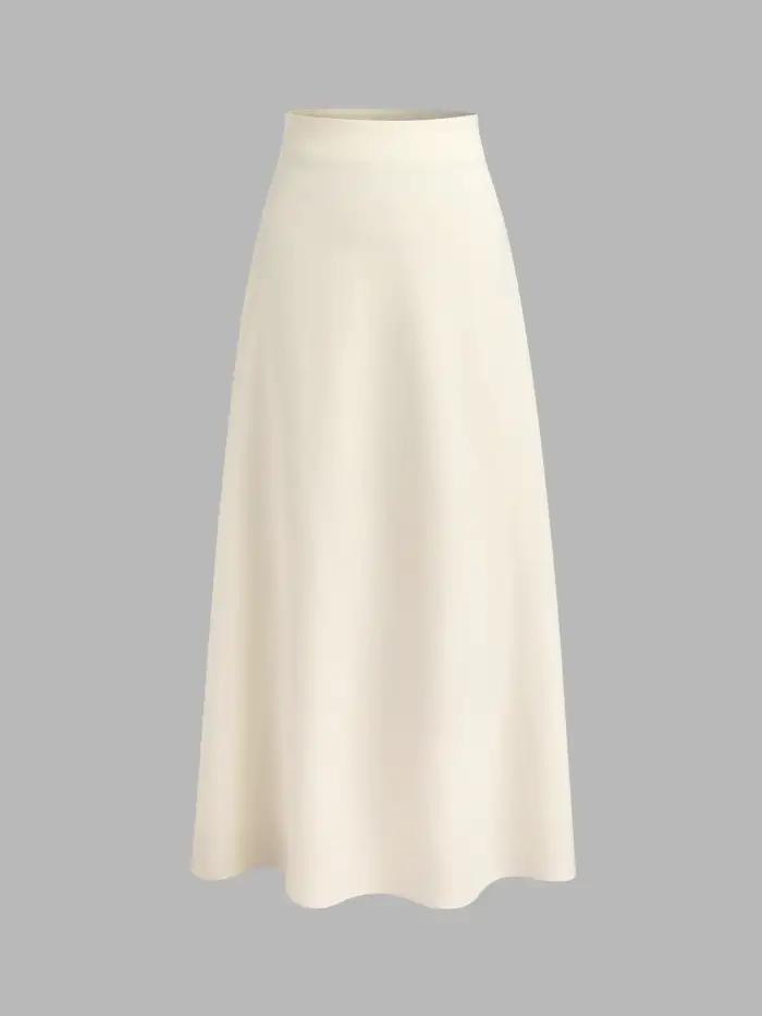 Chiffon Mid Rise Ruffle Hem Maxi Skirt