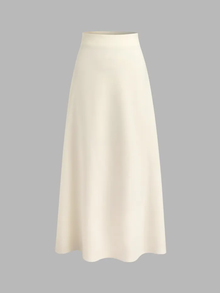 Woven Cotton 100% Cotton Mid Rise Solid Ruffle Maxi Skirt For Daily Casual Work