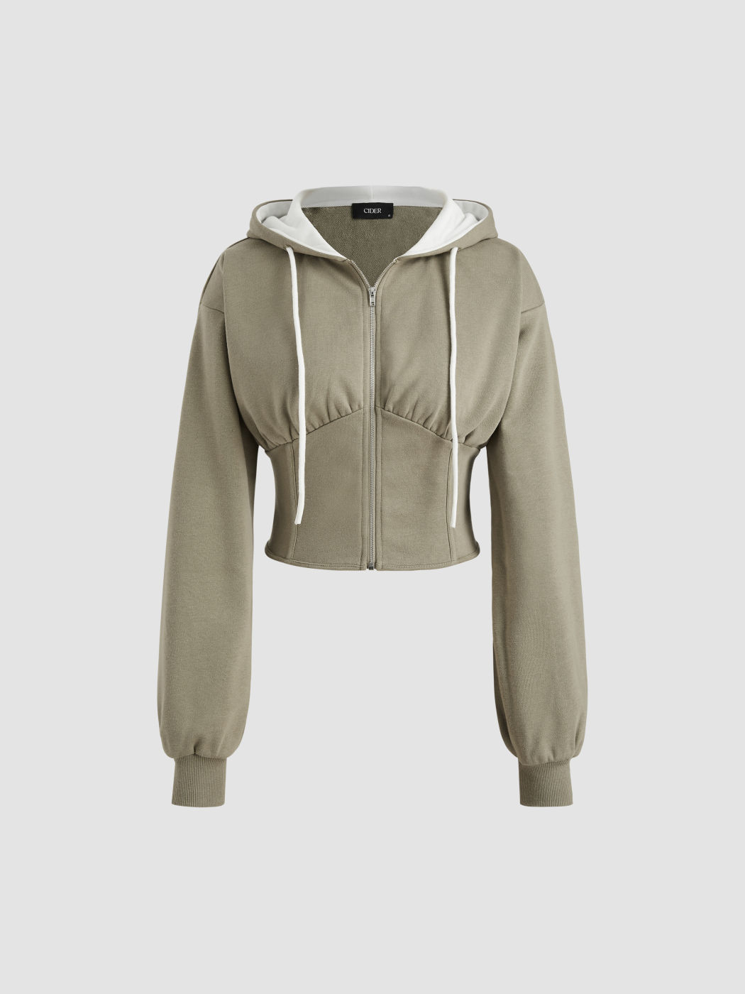  Langärmeliger Kapuzenpullover mit Kordelzug