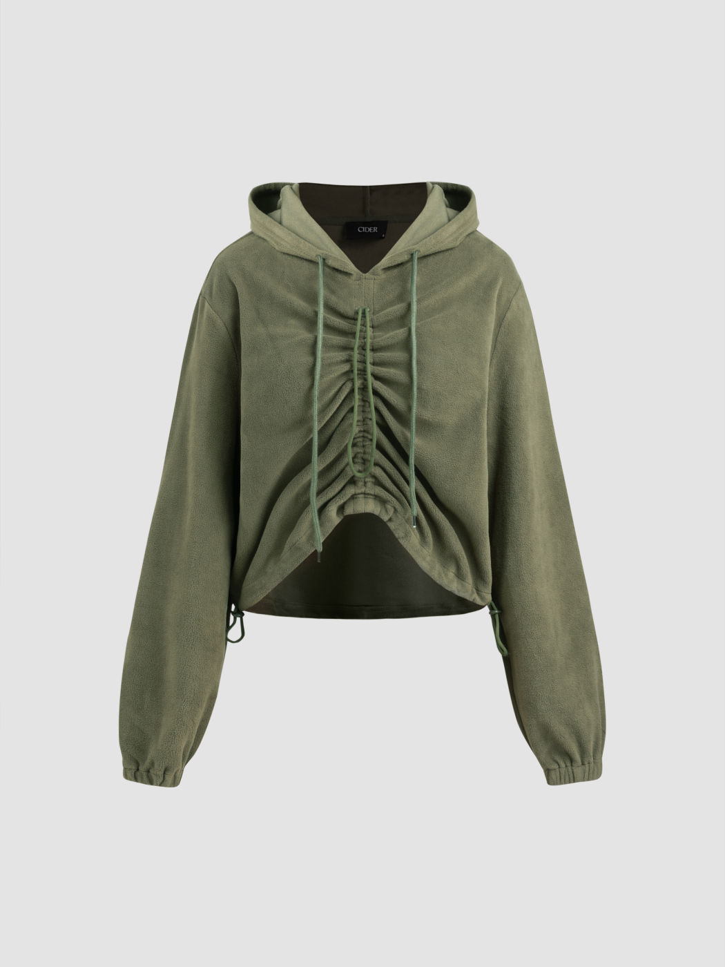  Fleece Solid Kordelzug Kapuzenpullover