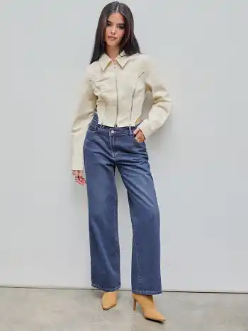 Denim High Waist Pocket Baggy Jeans