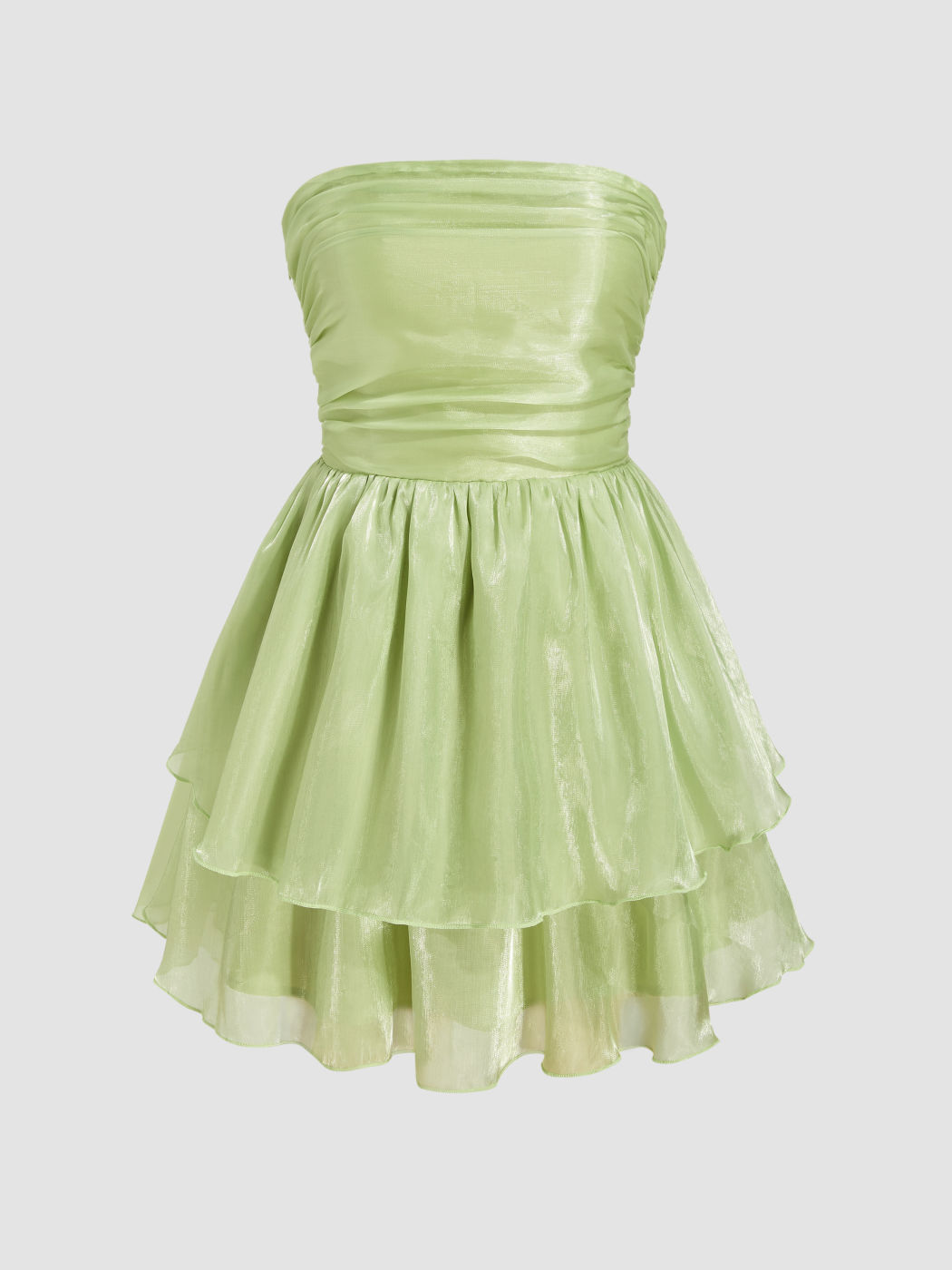 Tube Ruffle Ruched Mini Dress