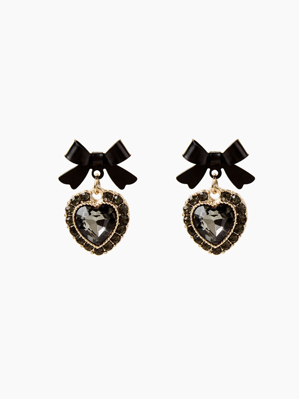Bowknot Heart Decor Drop Earrings