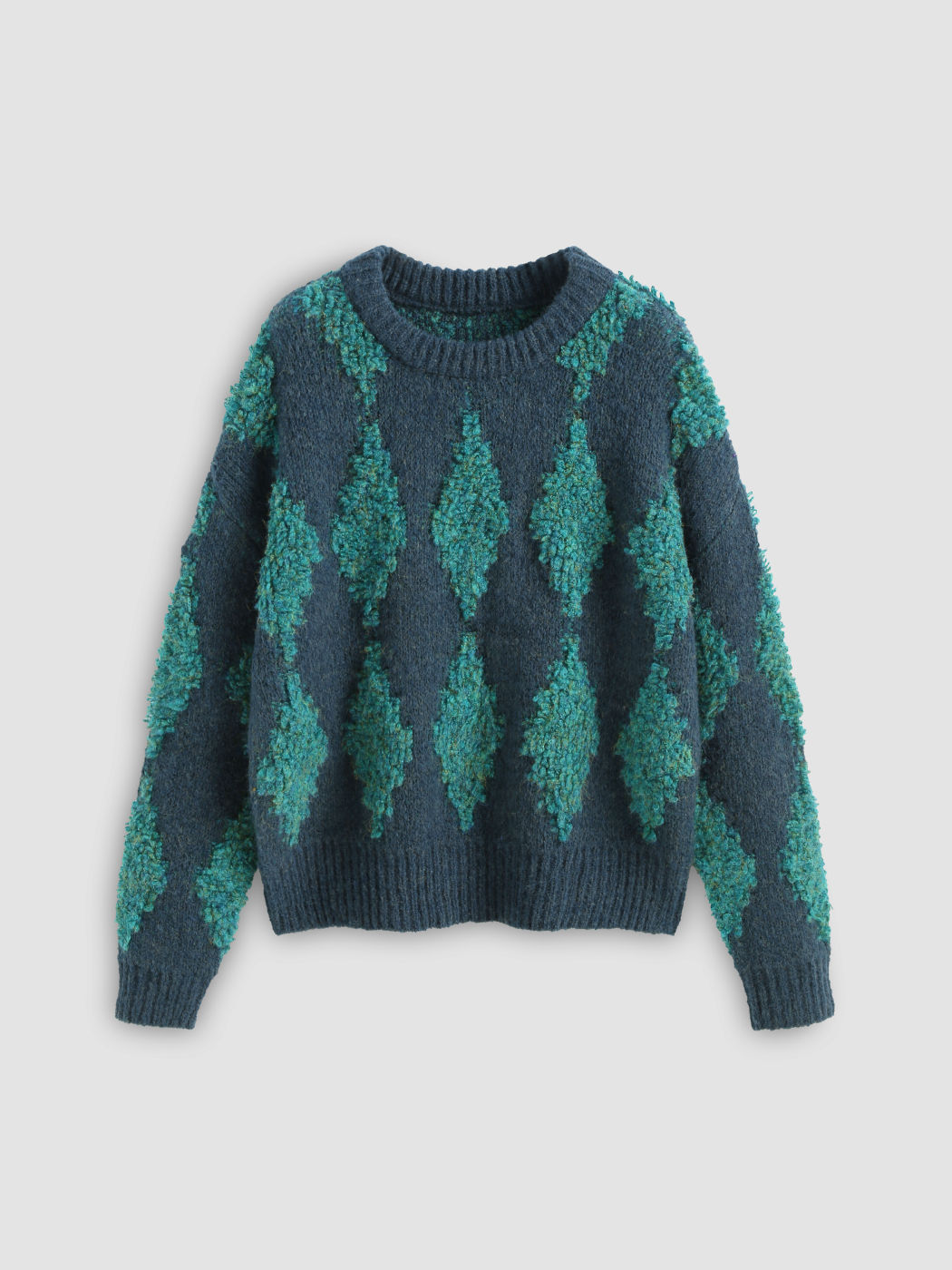  Rundhalsausschnitt Geometrische Langärmlige Strickoberteile Pullover