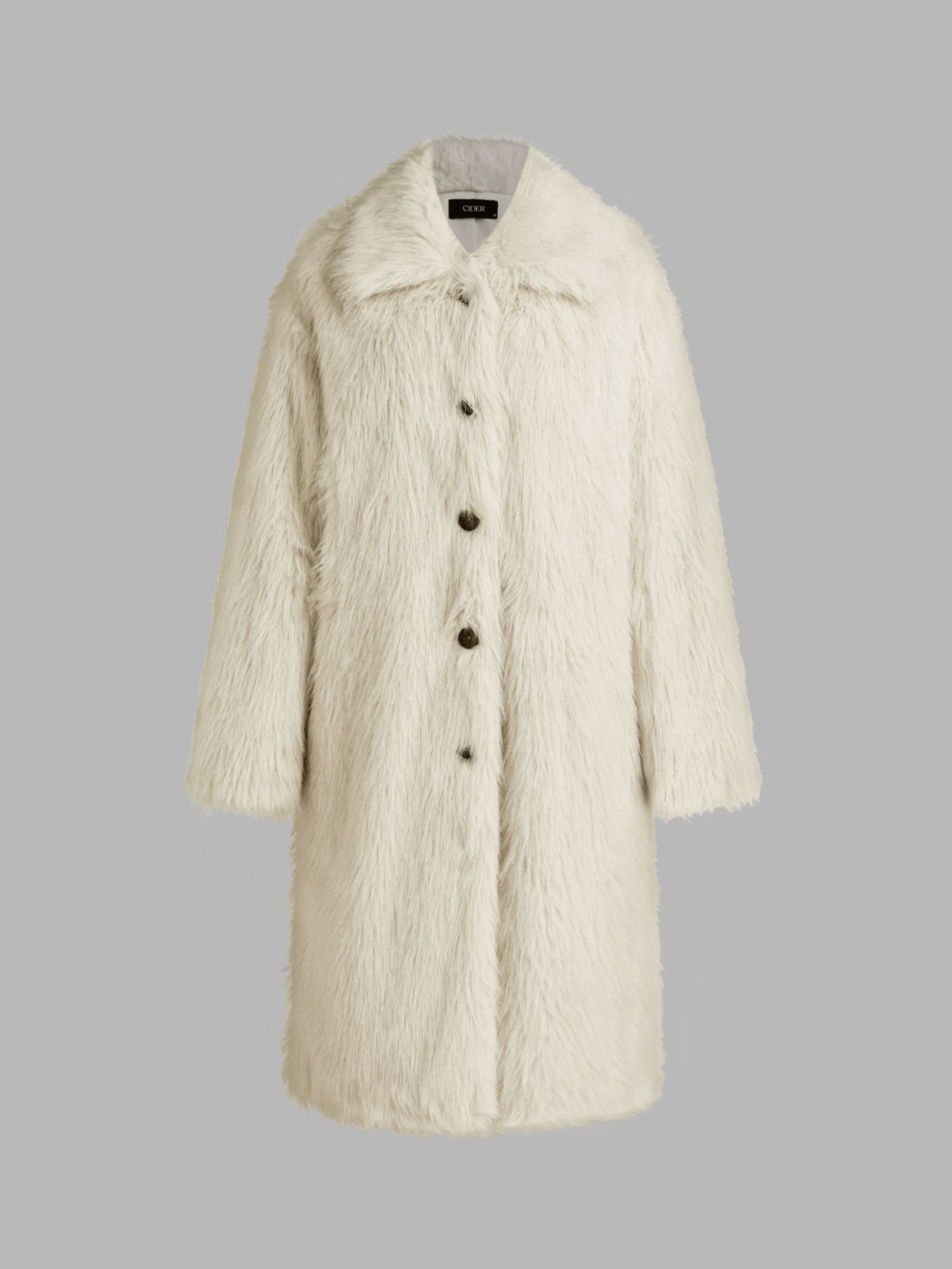 Collared Button Faux Fur Short Coat