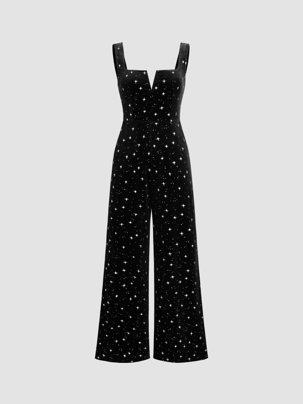 Velvet Square Neck Star Jumpsuit