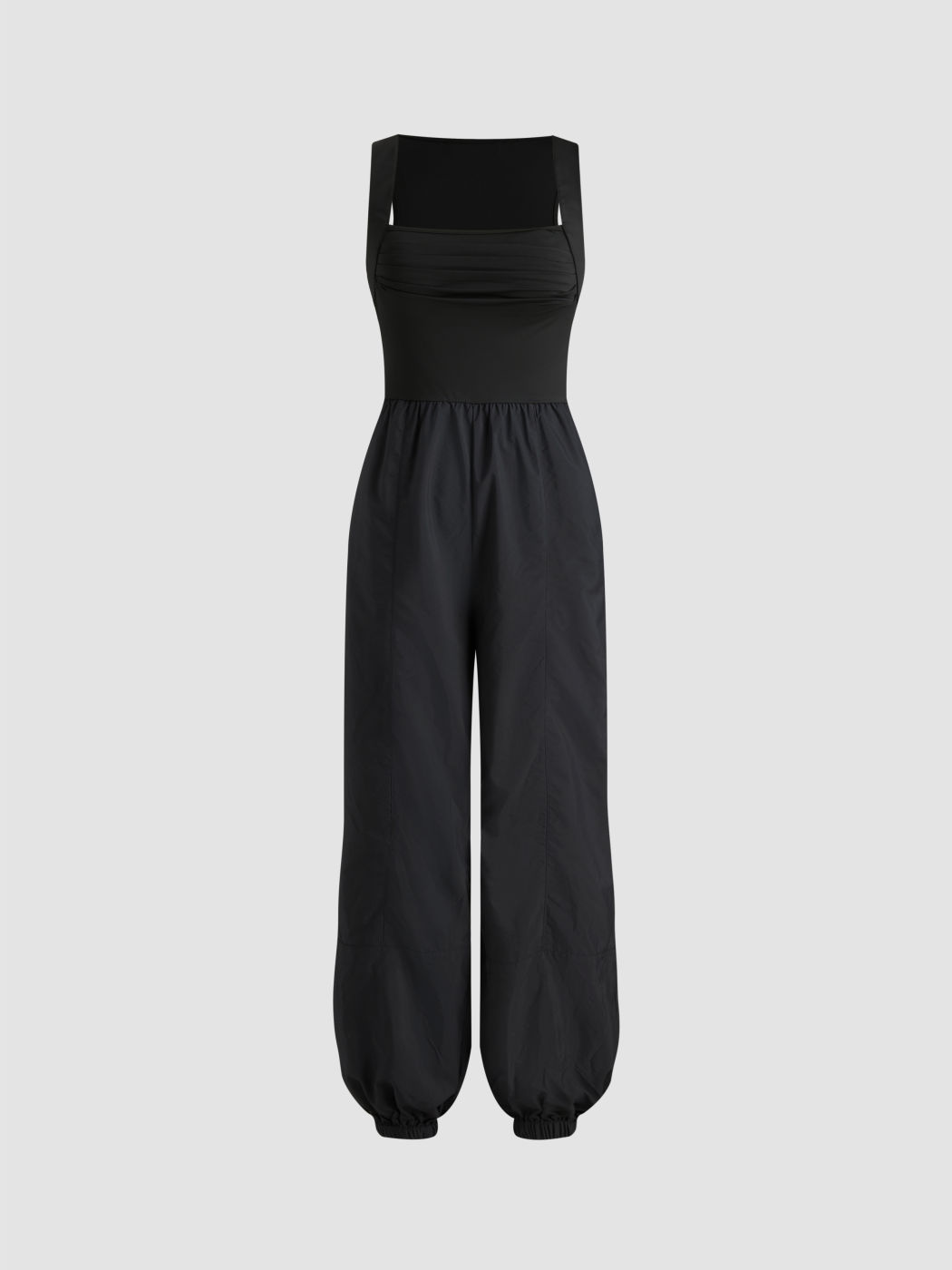 Embroidered Ruched Short Sleeve Jumpsuit main image 1