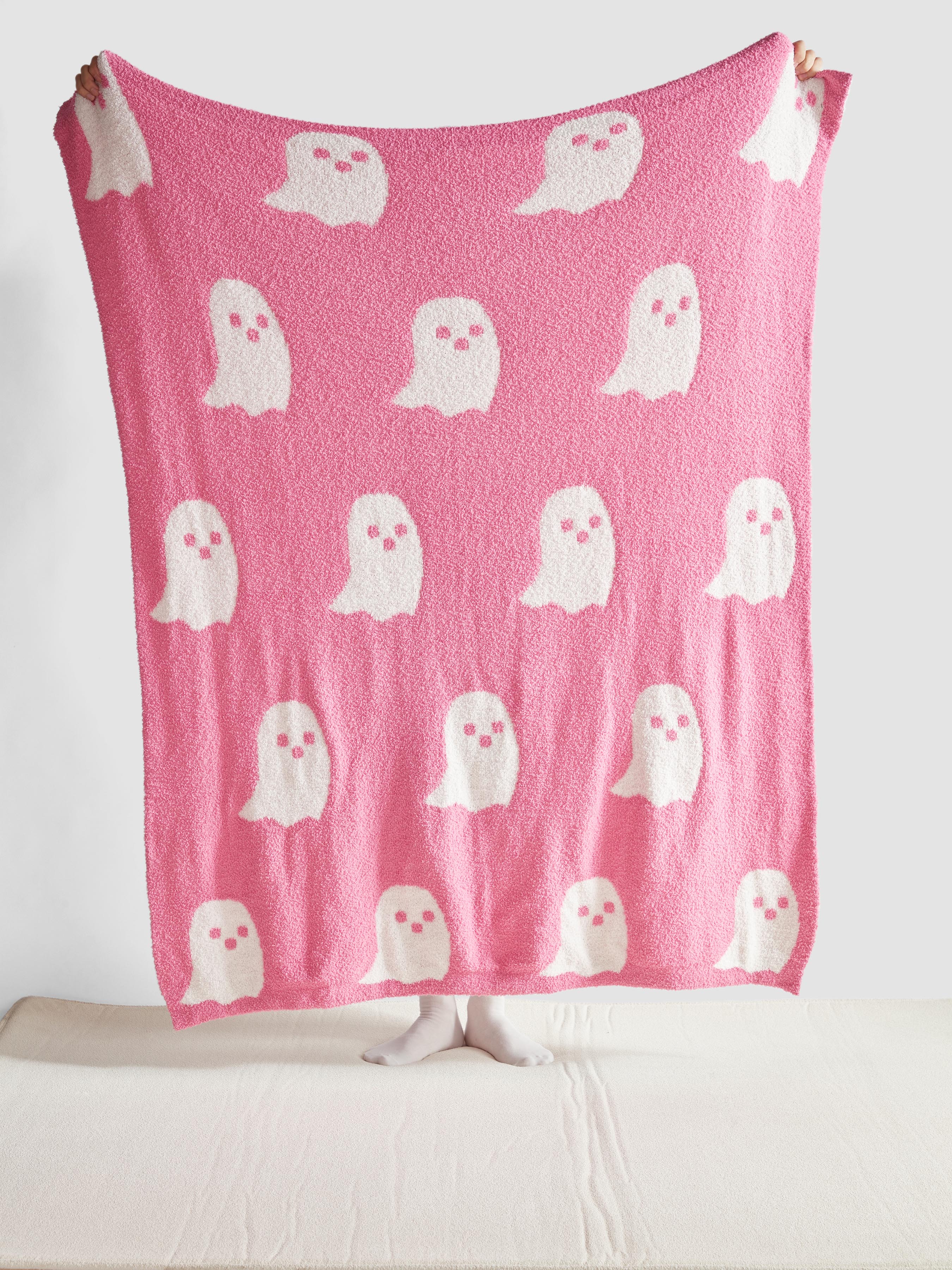 Pink ghost throw popular blanket