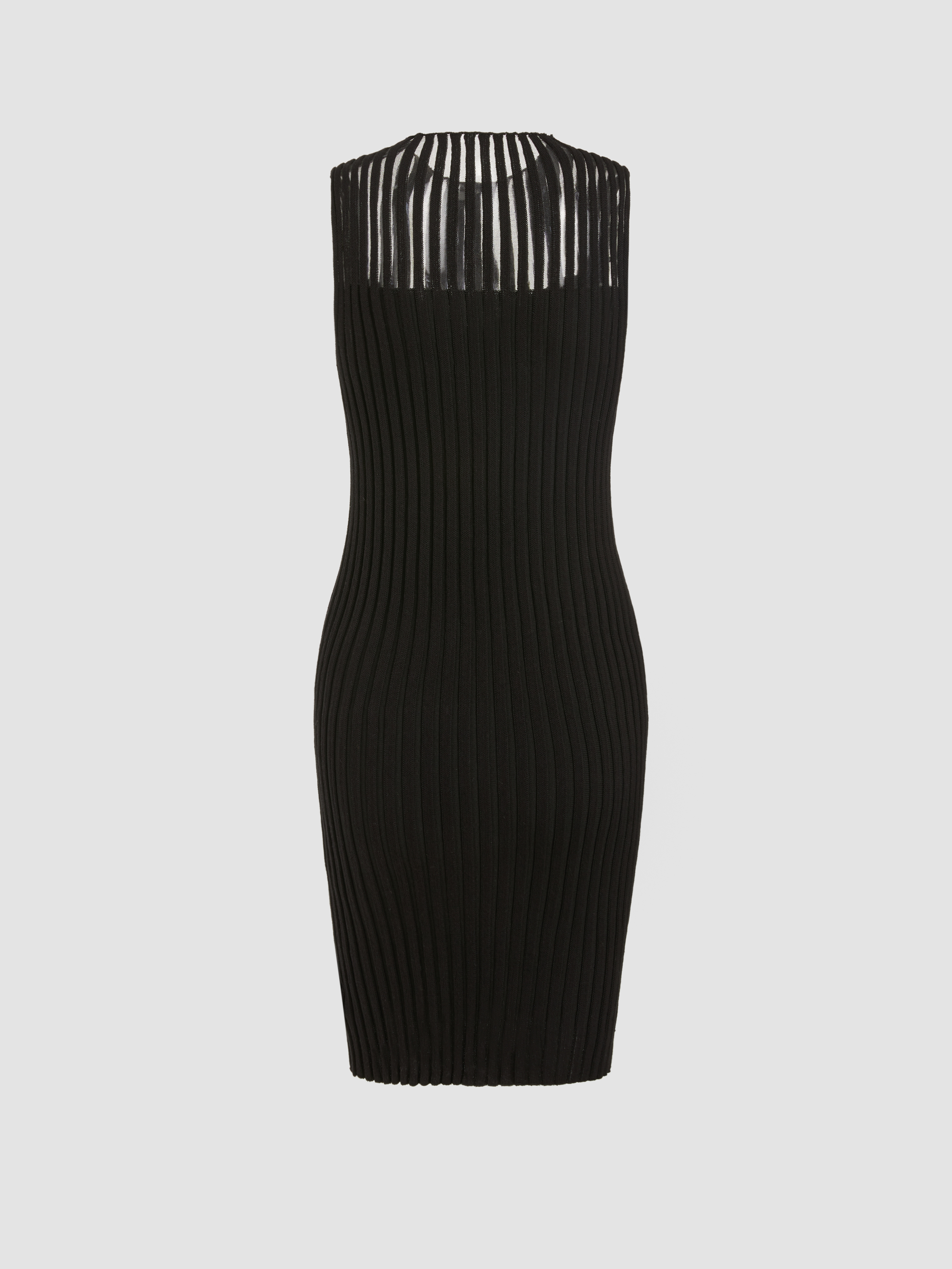 Knit Rib Knit Stand Collar Solid Mini Dress For Coffee Shop Daily