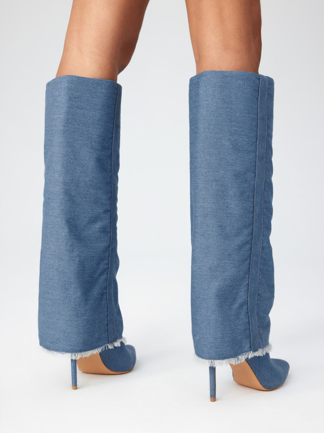 Denim Knee-high Boots